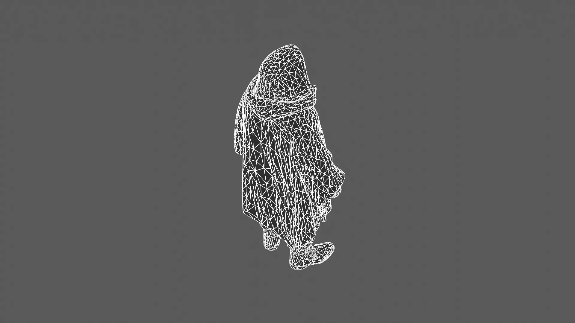 Elderly Wise Man in Hooded Cloak 3D Model 3D model_9