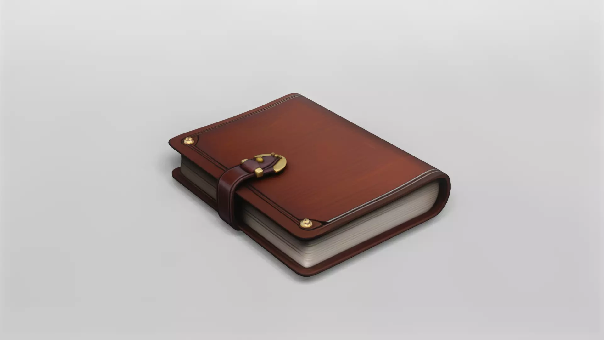 Vintage Leather-Bound Journal 3D Model 3D model_0