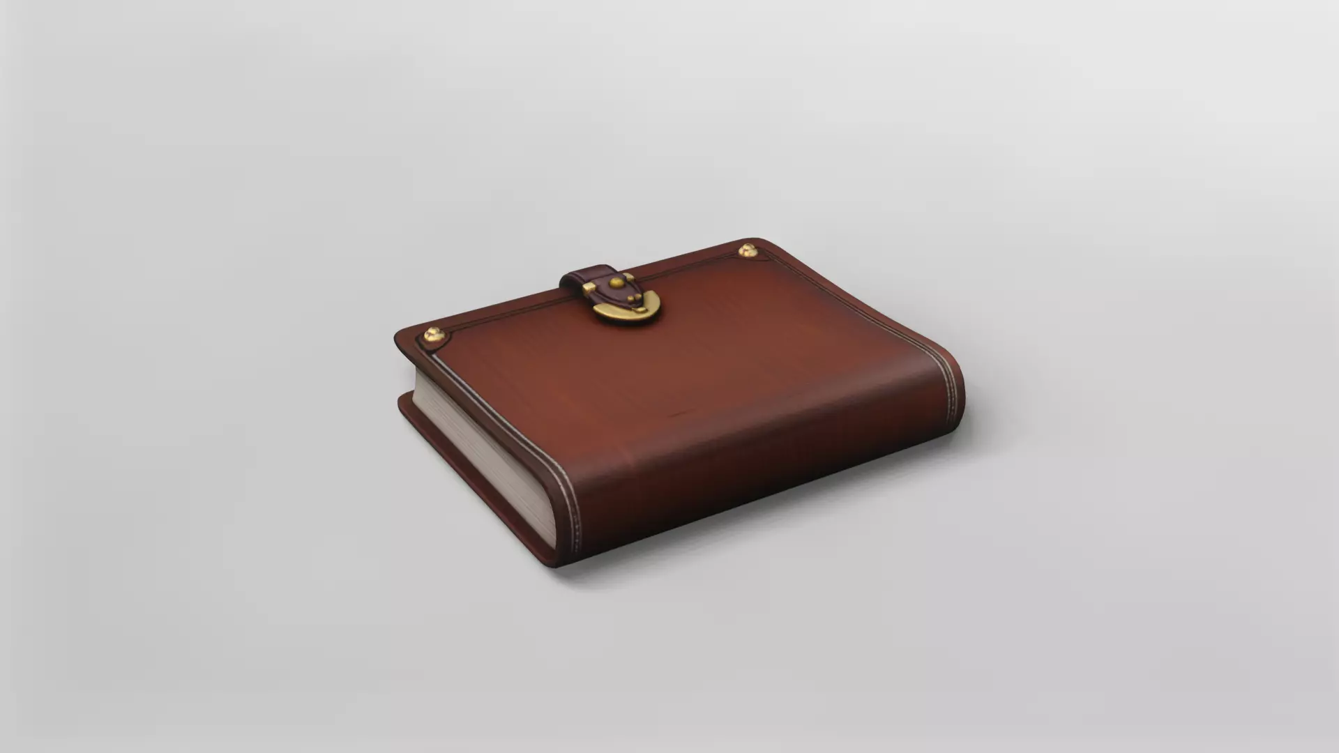 Vintage Leather-Bound Journal 3D Model 3D model_2
