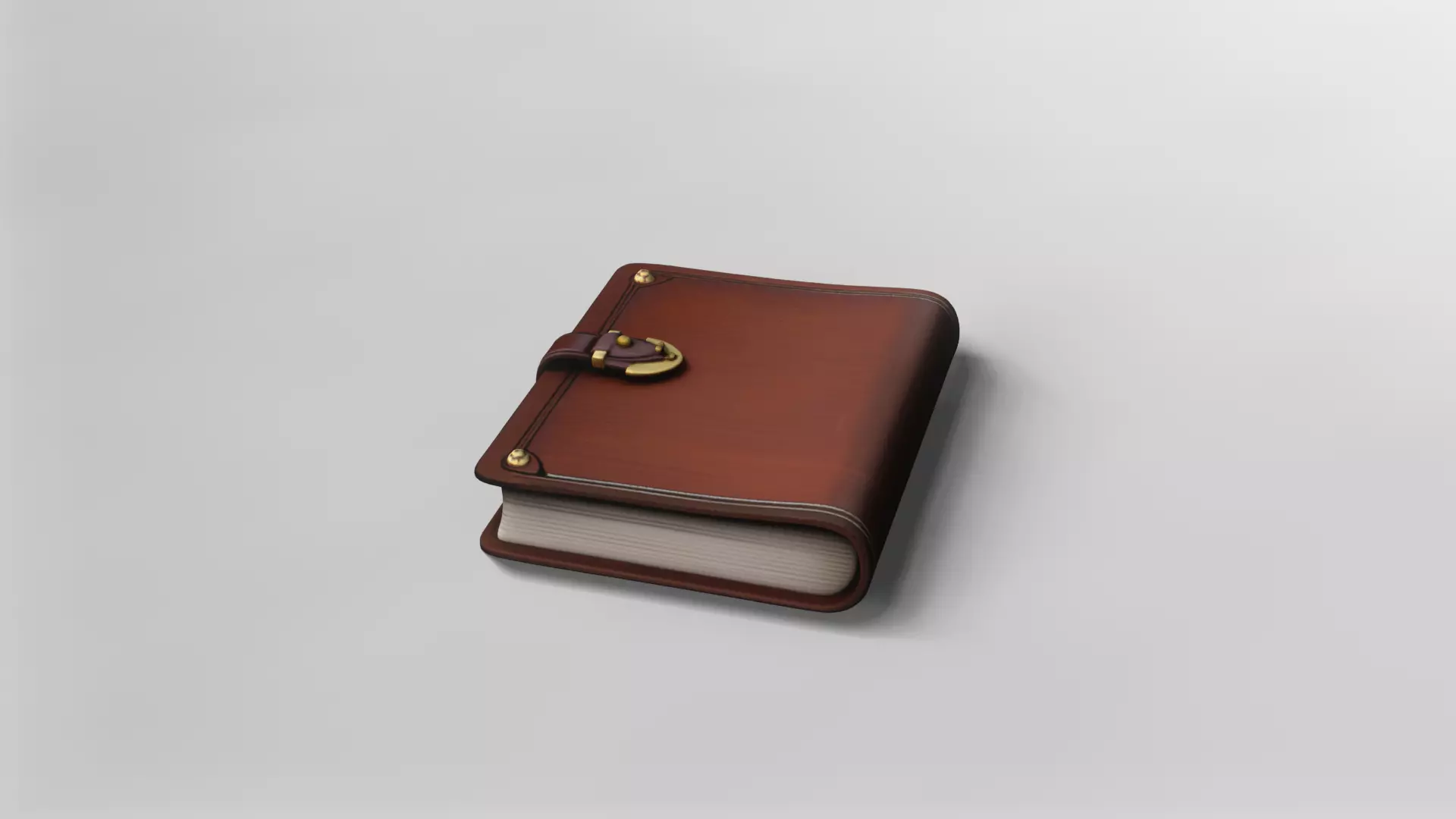 Vintage Leather-Bound Journal 3D Model 3D model_1