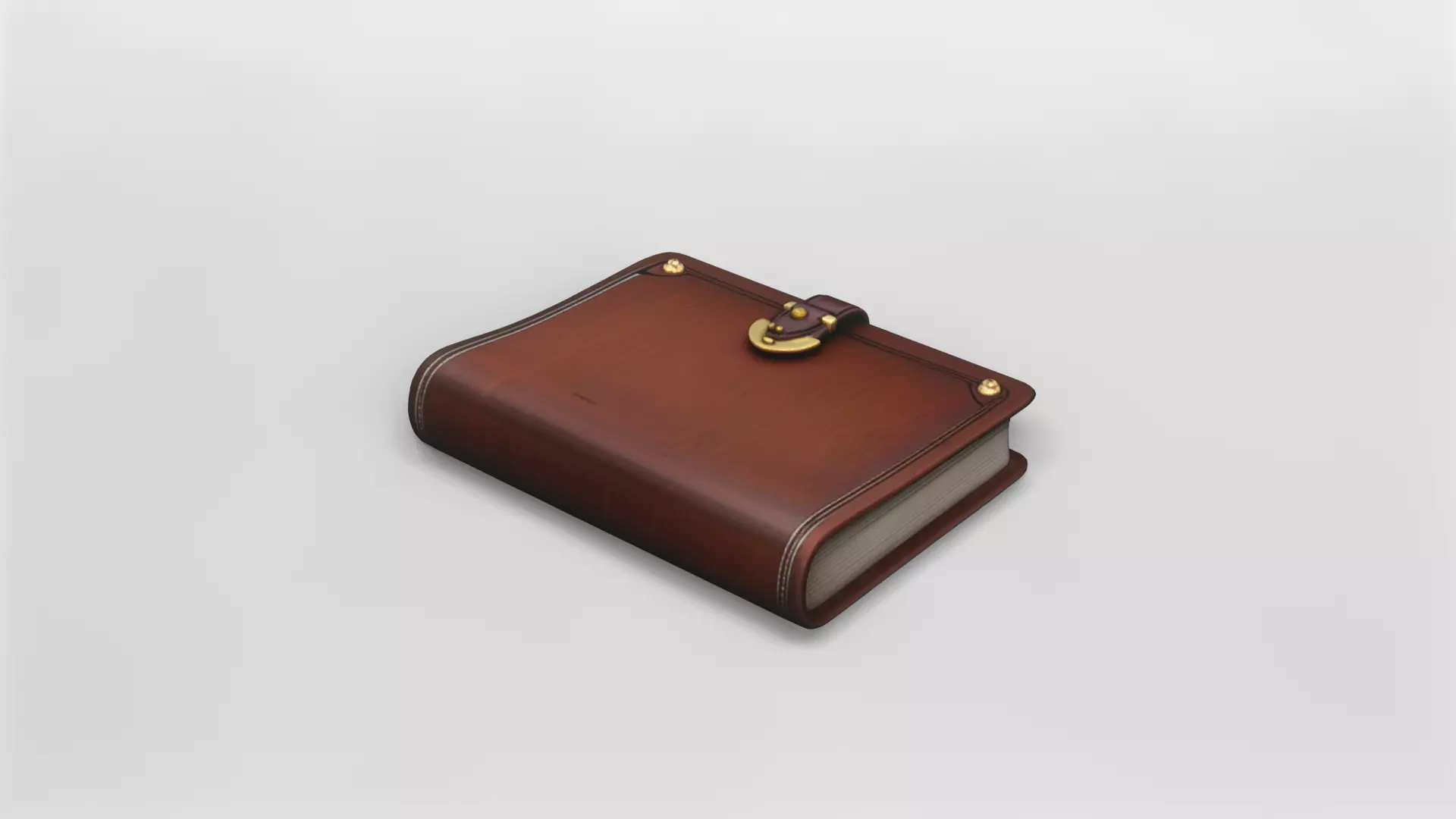 Vintage Leather-Bound Journal 3D Model 3D model_3