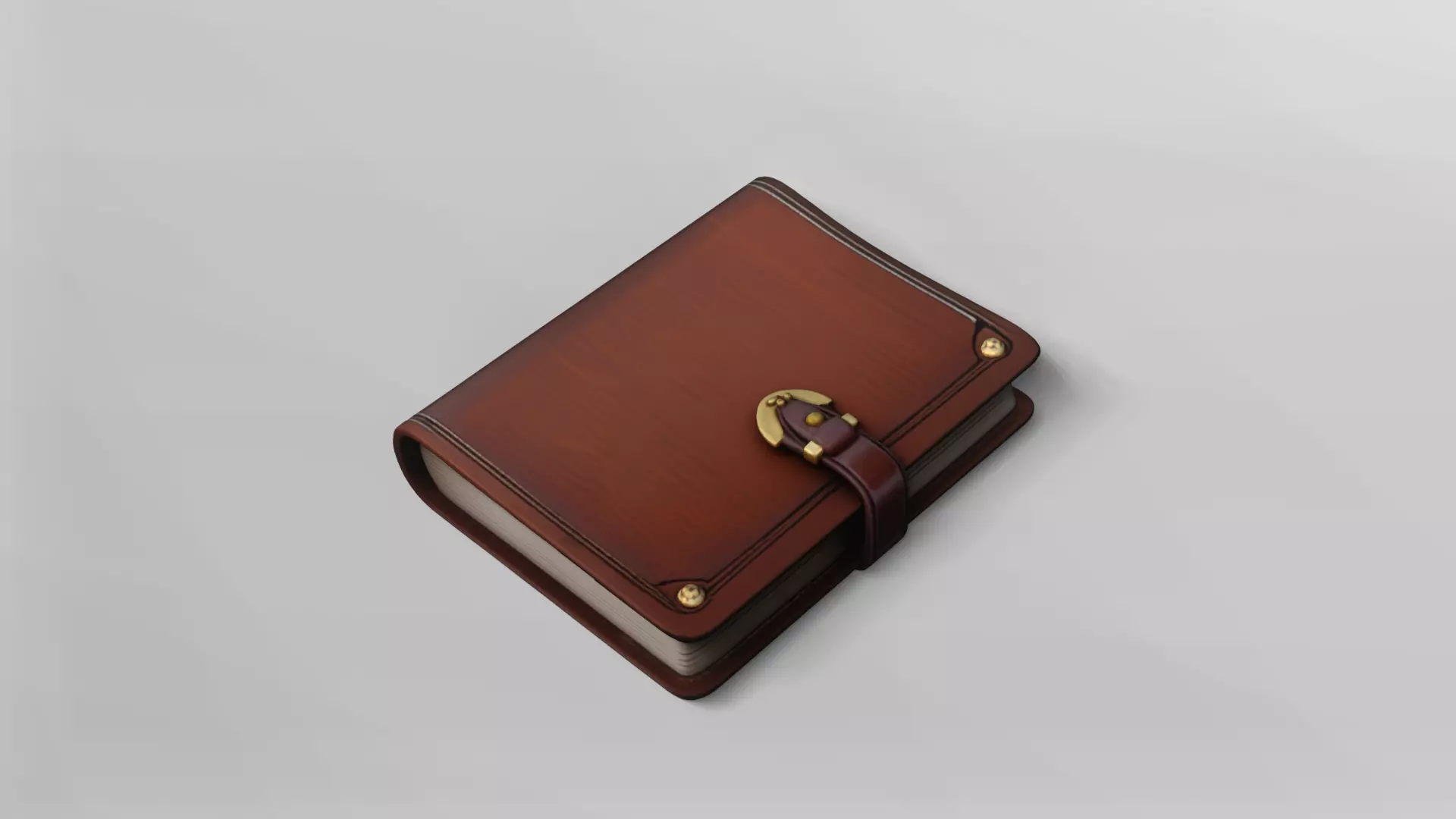 Vintage Leather-Bound Journal 3D Model 3D model_4