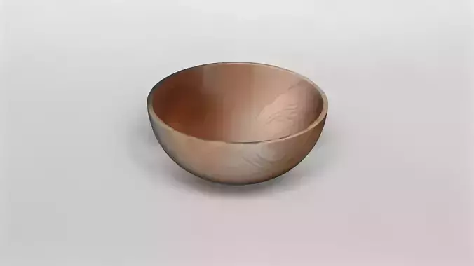 Realistic Wooden Bowl 3D Model