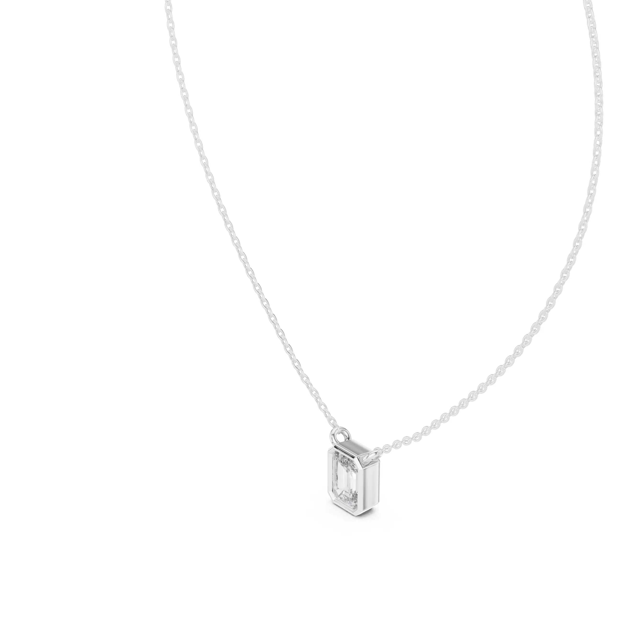 Emerald Mono Solitaire Pendant 3dm stl renders Animation Videos 3D print model_7