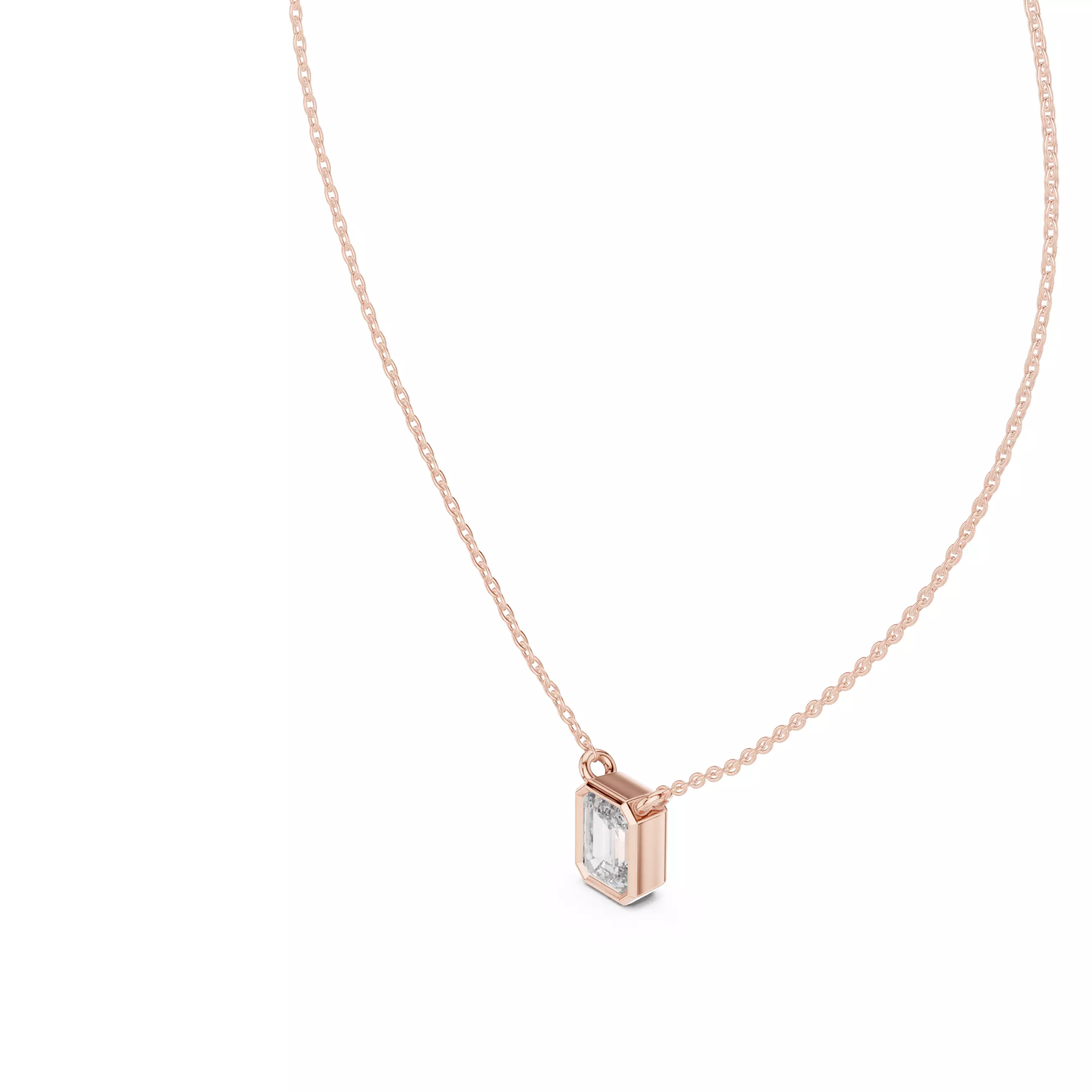 Emerald Mono Solitaire Pendant 3dm stl renders Animation Videos 3D print model_3