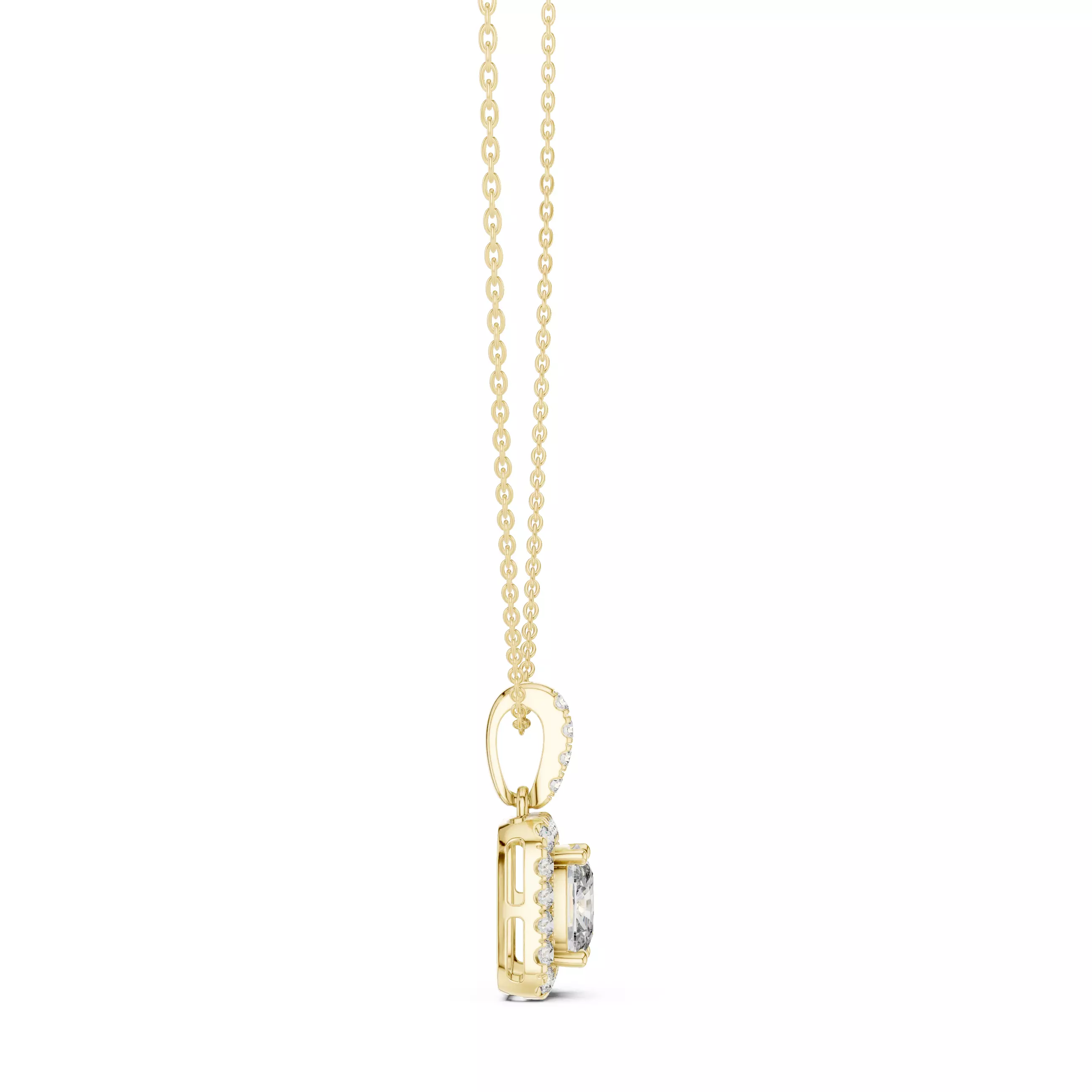 Cushion Halo Solitaire Pendant 3dm stl renders Animation Videos 3D print model_12