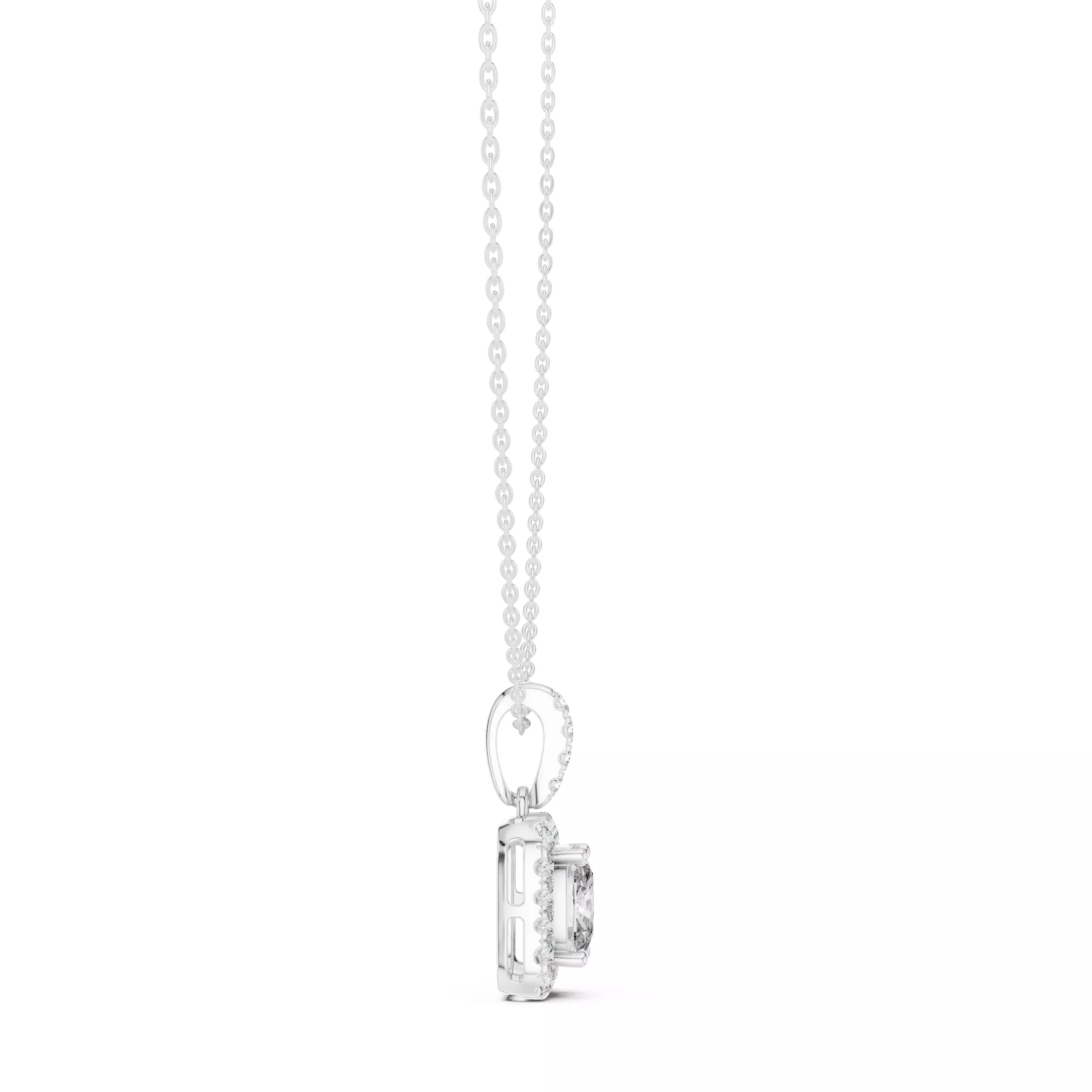 Cushion Halo Solitaire Pendant 3dm stl renders Animation Videos 3D print model_8