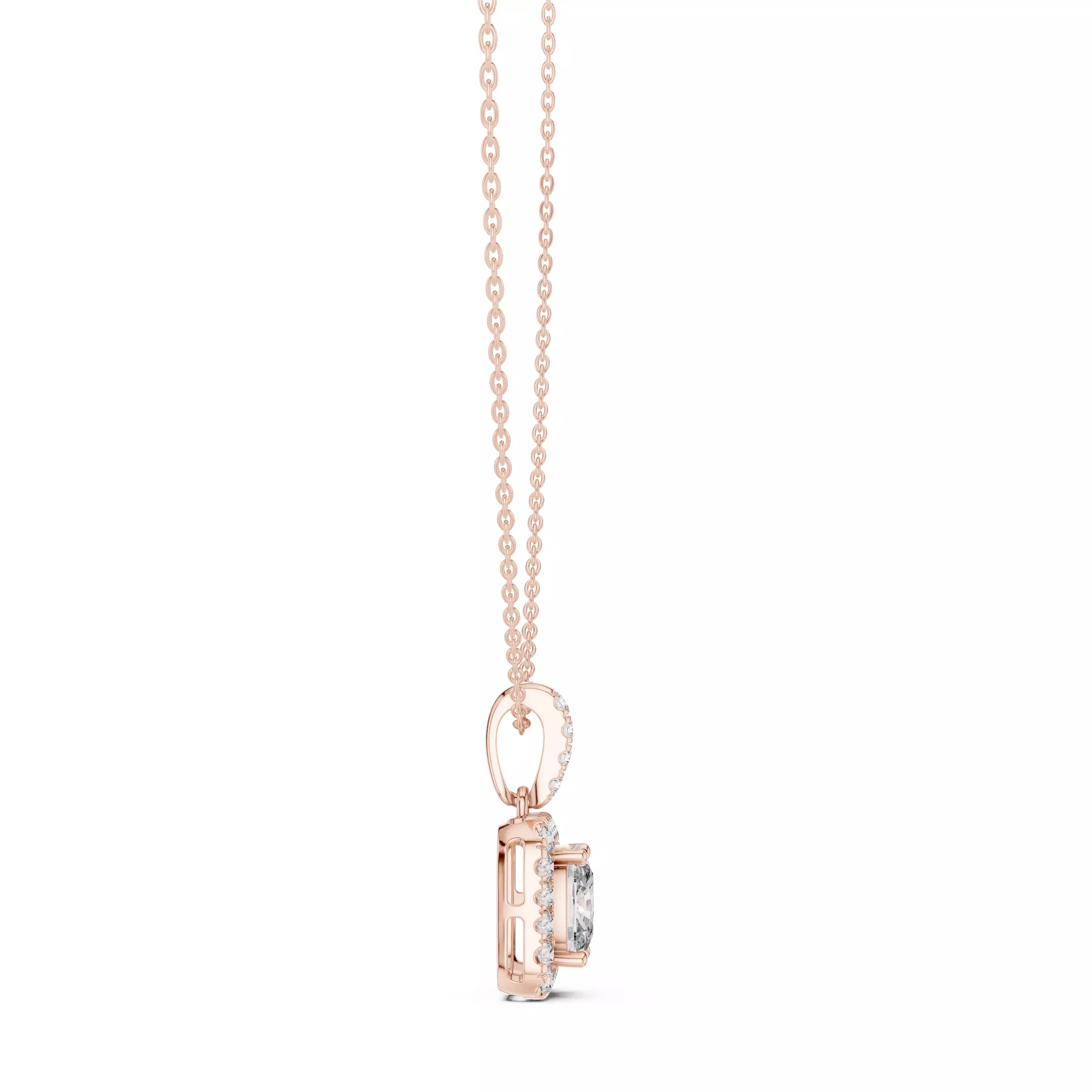 Cushion Halo Solitaire Pendant 3dm stl renders Animation Videos 3D print model_4