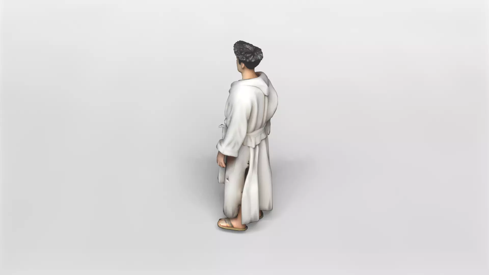 Stylized Male Character in Bathrobe 3D Model 3D model_3