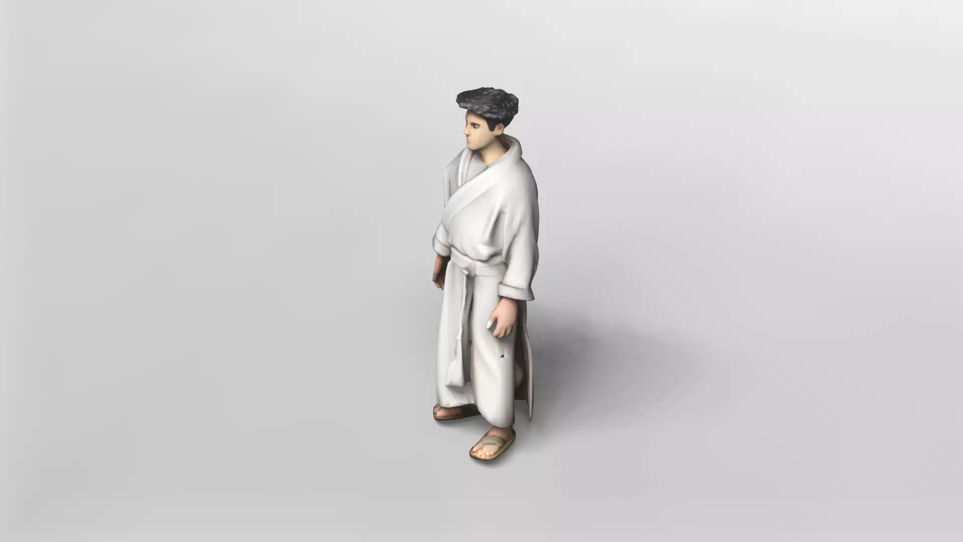 Stylized Male Character in Bathrobe 3D Model 3D model_2