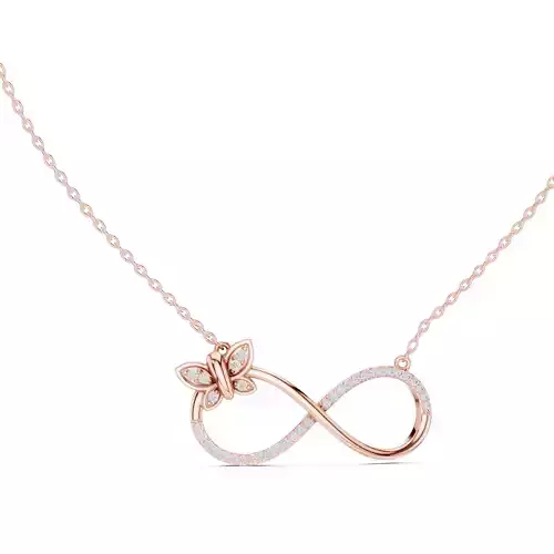 Infinity Butterfly Diamond Pendant 3dm stl renders Animation