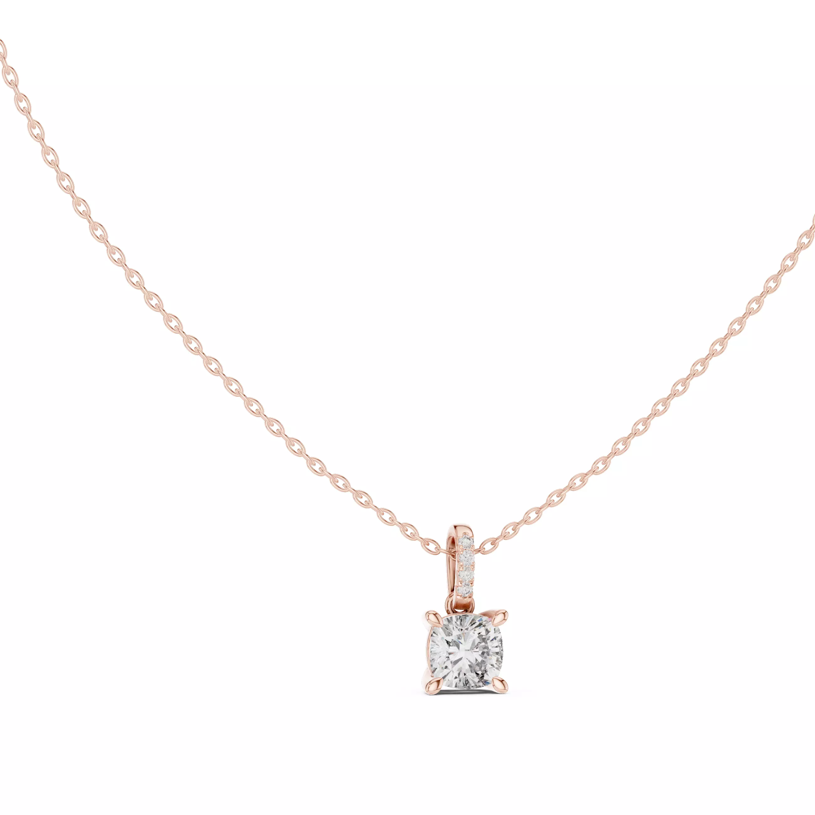 Cushion Solitaire Pendant 3dm stl renders Animation Videos  3D print model_0