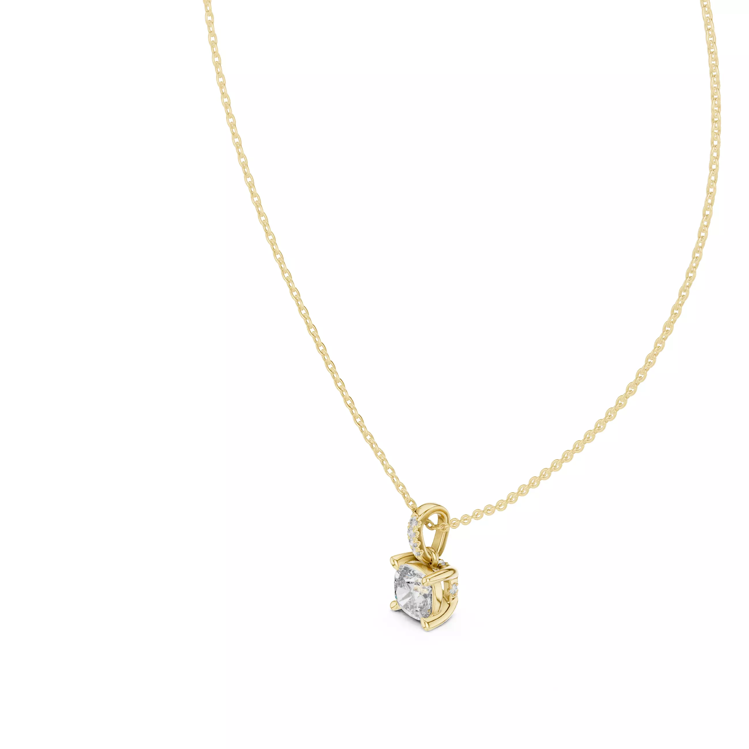 Cushion Solitaire Pendant 3dm stl renders Animation Videos  3D print model_11