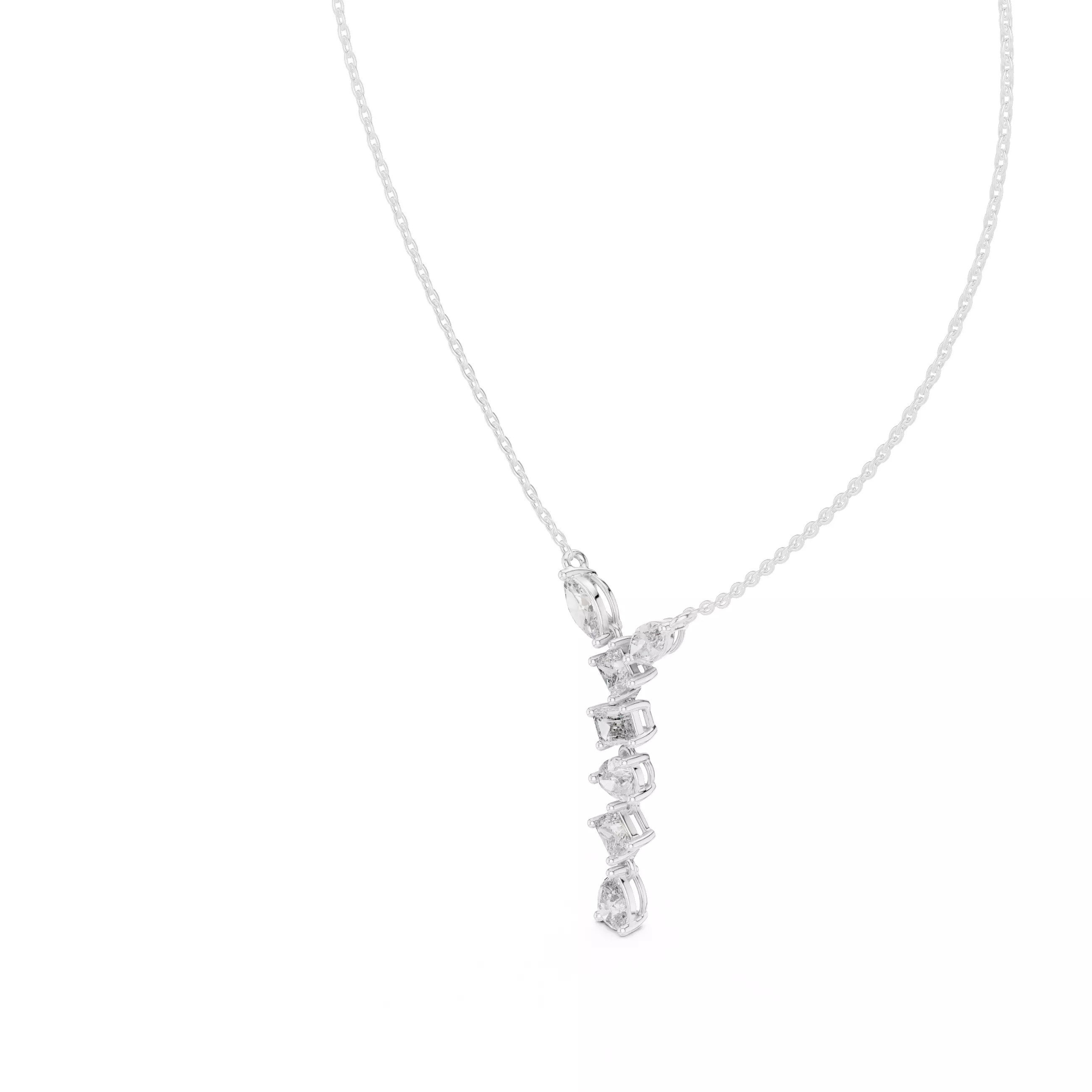 Marquise Princess Emerald WaterfallSolitaire Pendant 3dm stl  3D print model_7