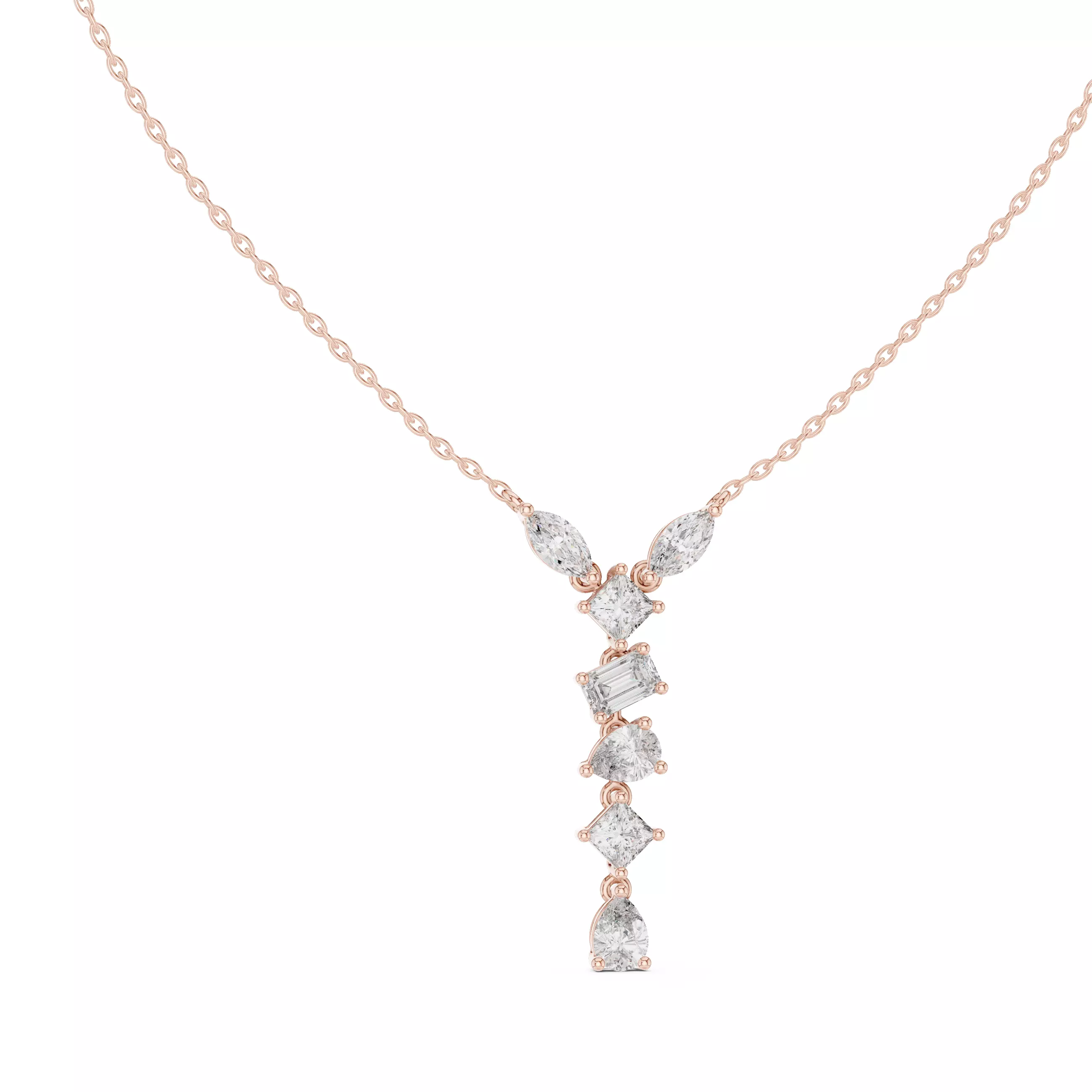 Marquise Princess Emerald WaterfallSolitaire Pendant 3dm stl  3D print model_0