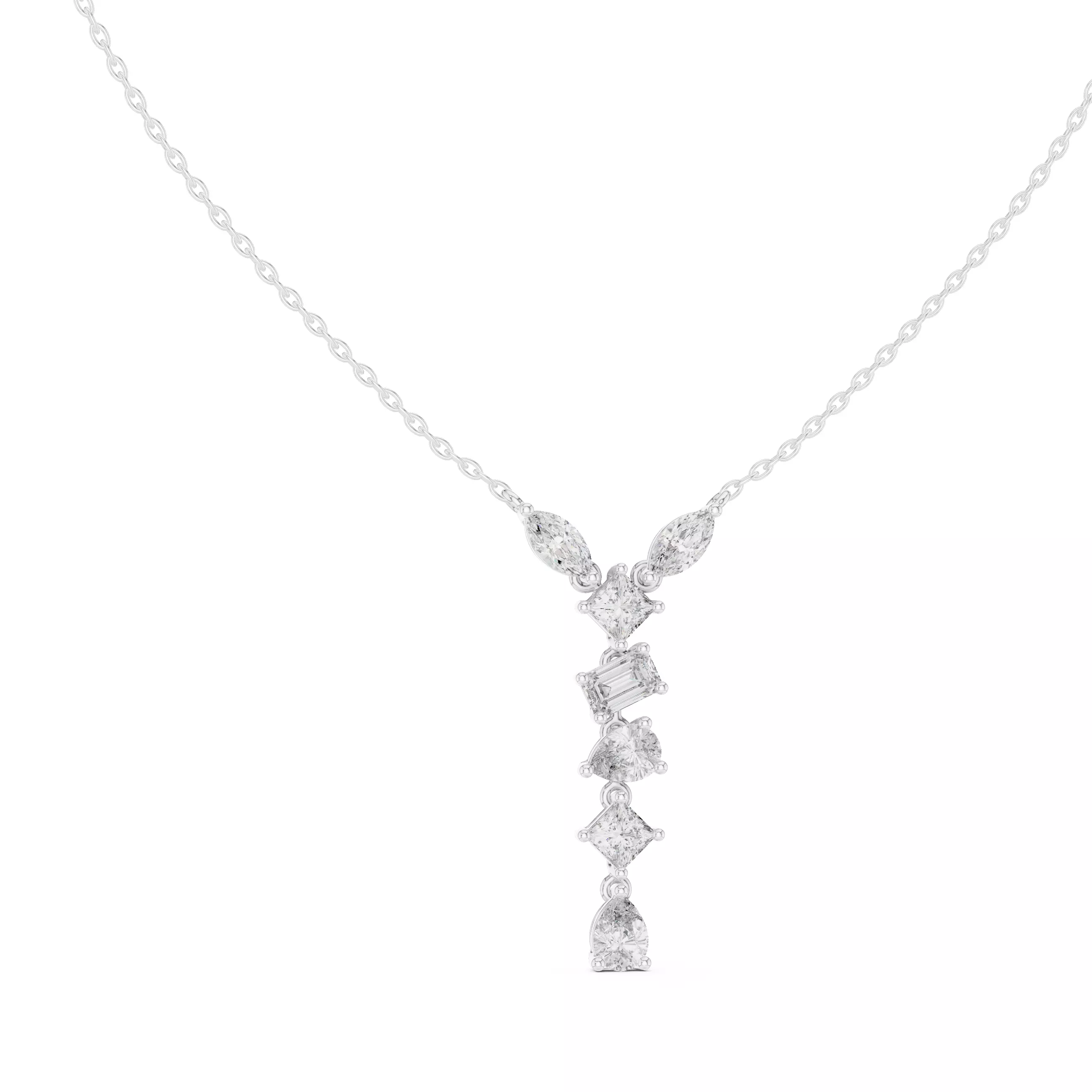 Marquise Princess Emerald WaterfallSolitaire Pendant 3dm stl  3D print model_6