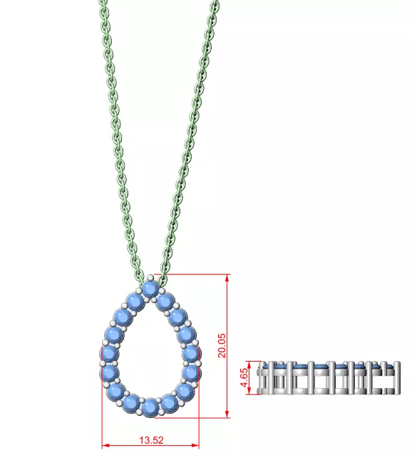 Leaf Solitaire Pendant 3dm stl renders Animation Videos Details 3D print model_1