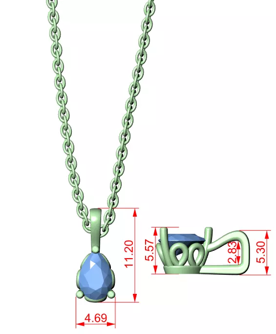 Solitaire Pendant 3dm stl renders Animation Videos Details 3D print model_1