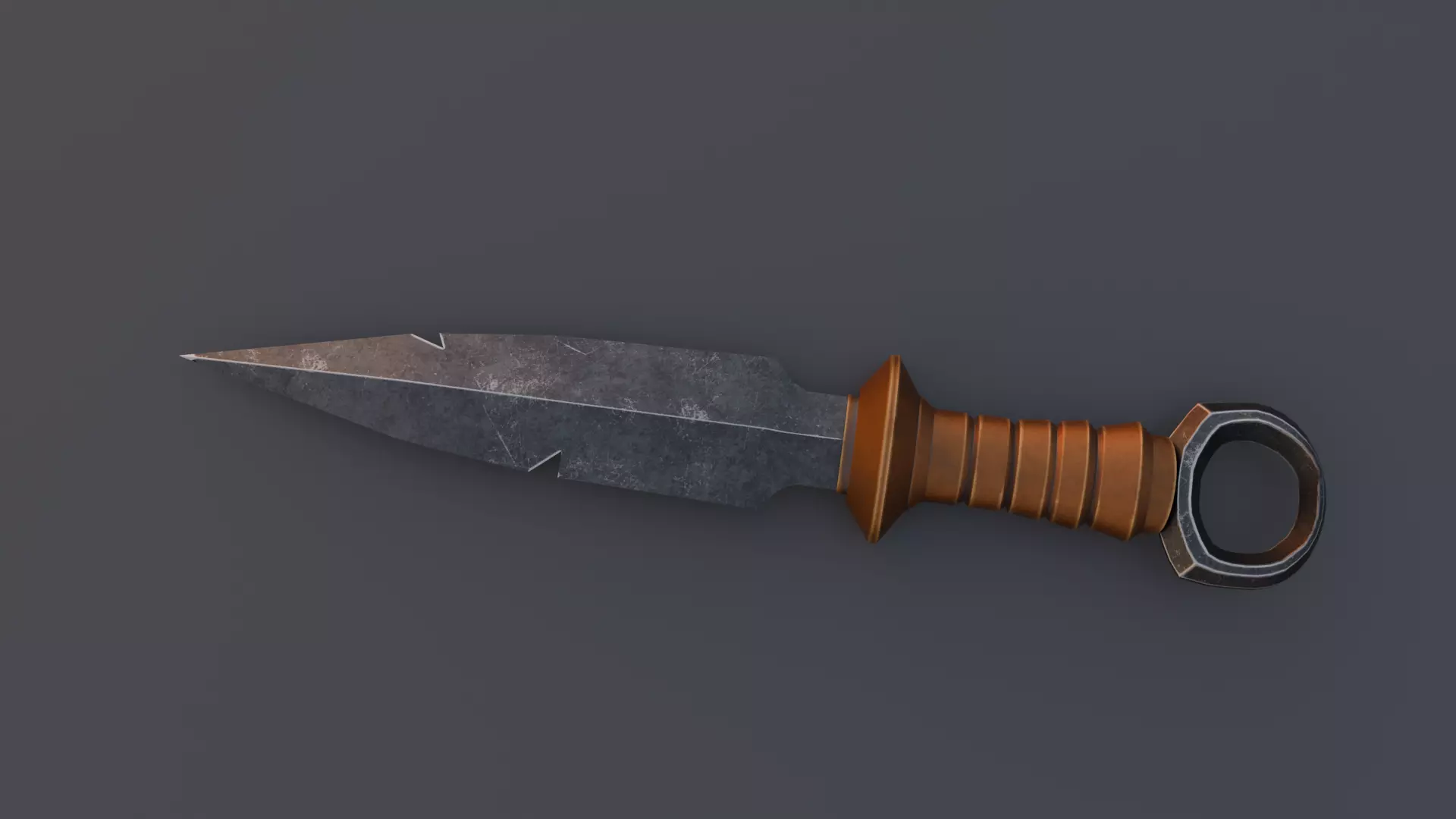 Broken fang fantasy dagger-game ready low-poly RPG weapon Free low-poly 3D model