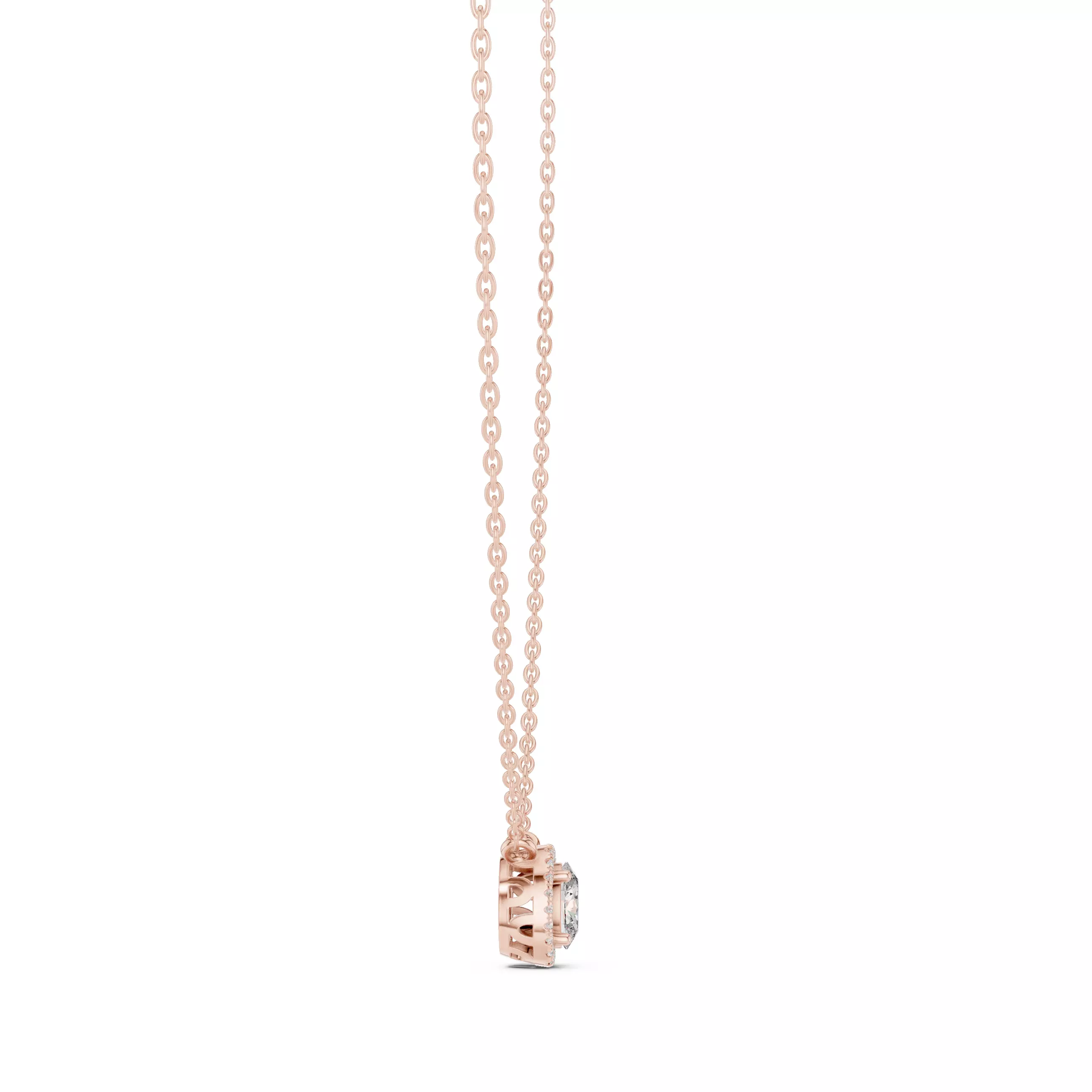 Oval Halo Solitaire Pendant 3dm stl renders Animation Videos  3D print model_4