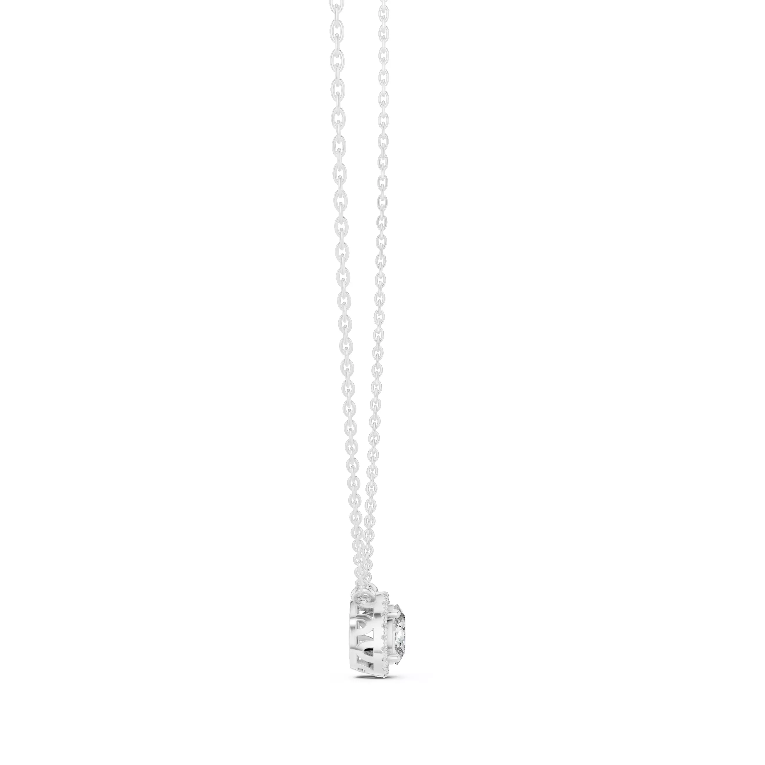 Oval Halo Solitaire Pendant 3dm stl renders Animation Videos  3D print model_8