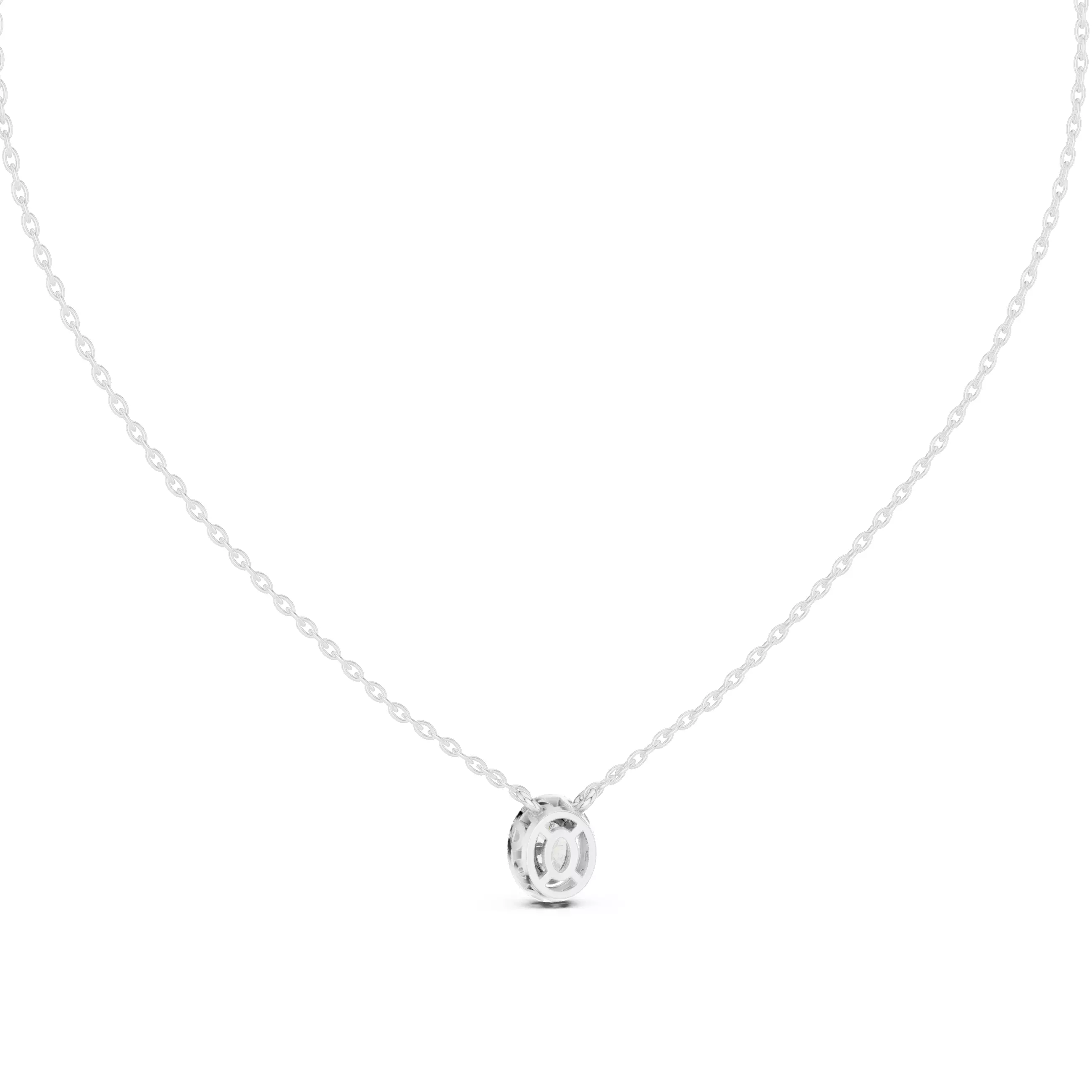 Oval Halo Solitaire Pendant 3dm stl renders Animation Videos  3D print model_9