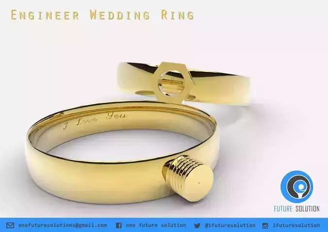 Engineer Wedding Ring Free 3D print model