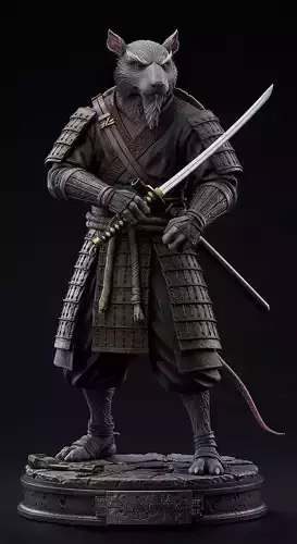 Samurai Rat Warrior with Katana