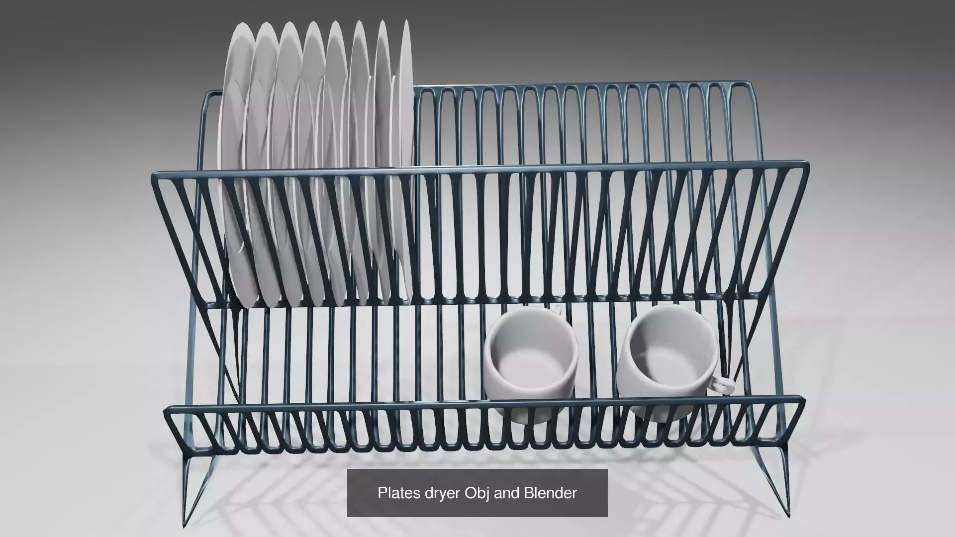 3xPack Old Phone Angular basin and Plates dryier 3D Model Collection_3