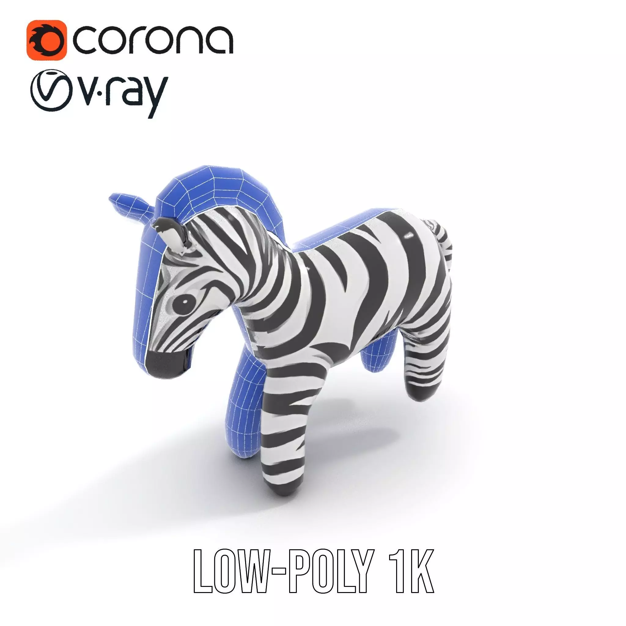 Inflatable Zebra Toy model pack Low-poly 3D model_26