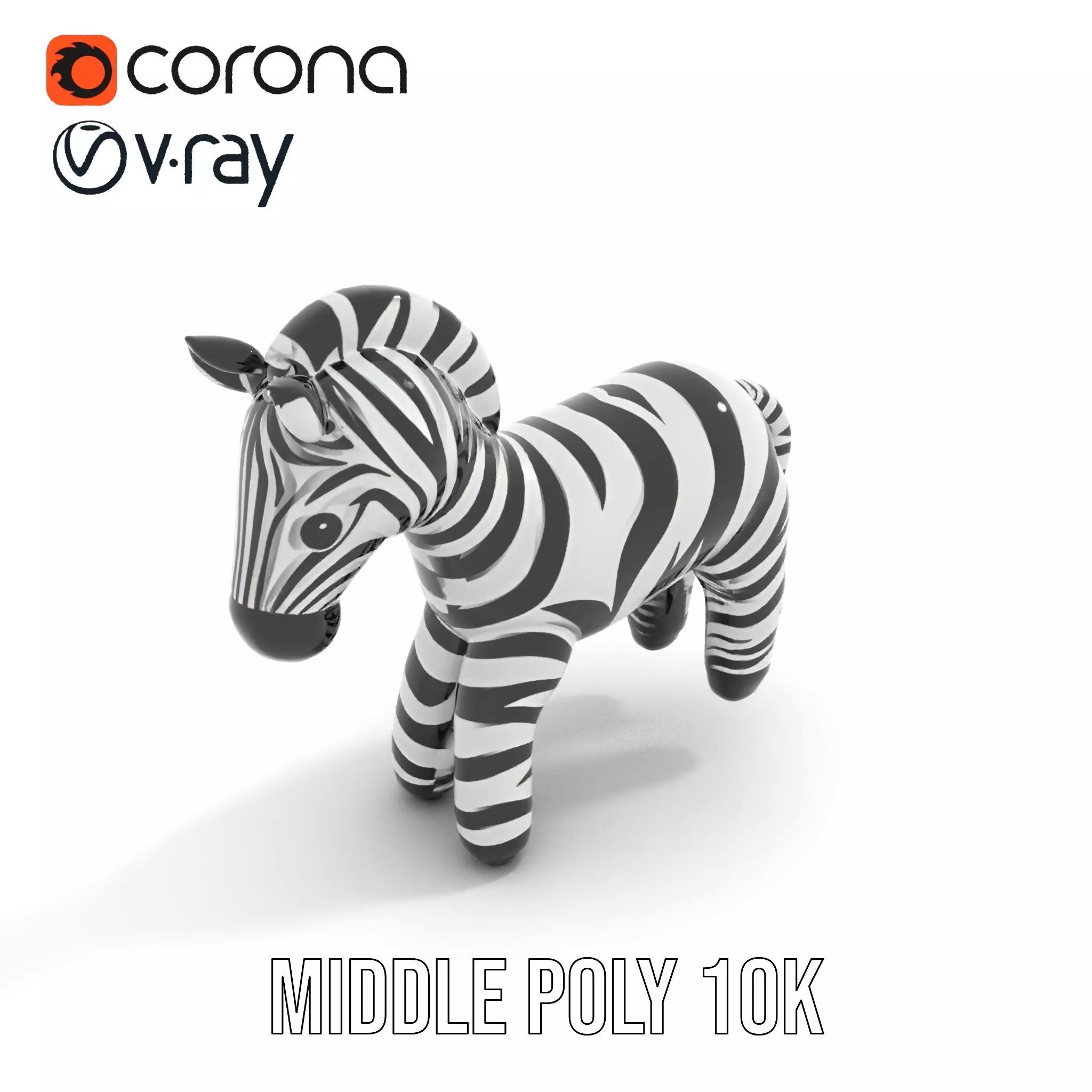 Inflatable Zebra Toy model pack Low-poly 3D model_6