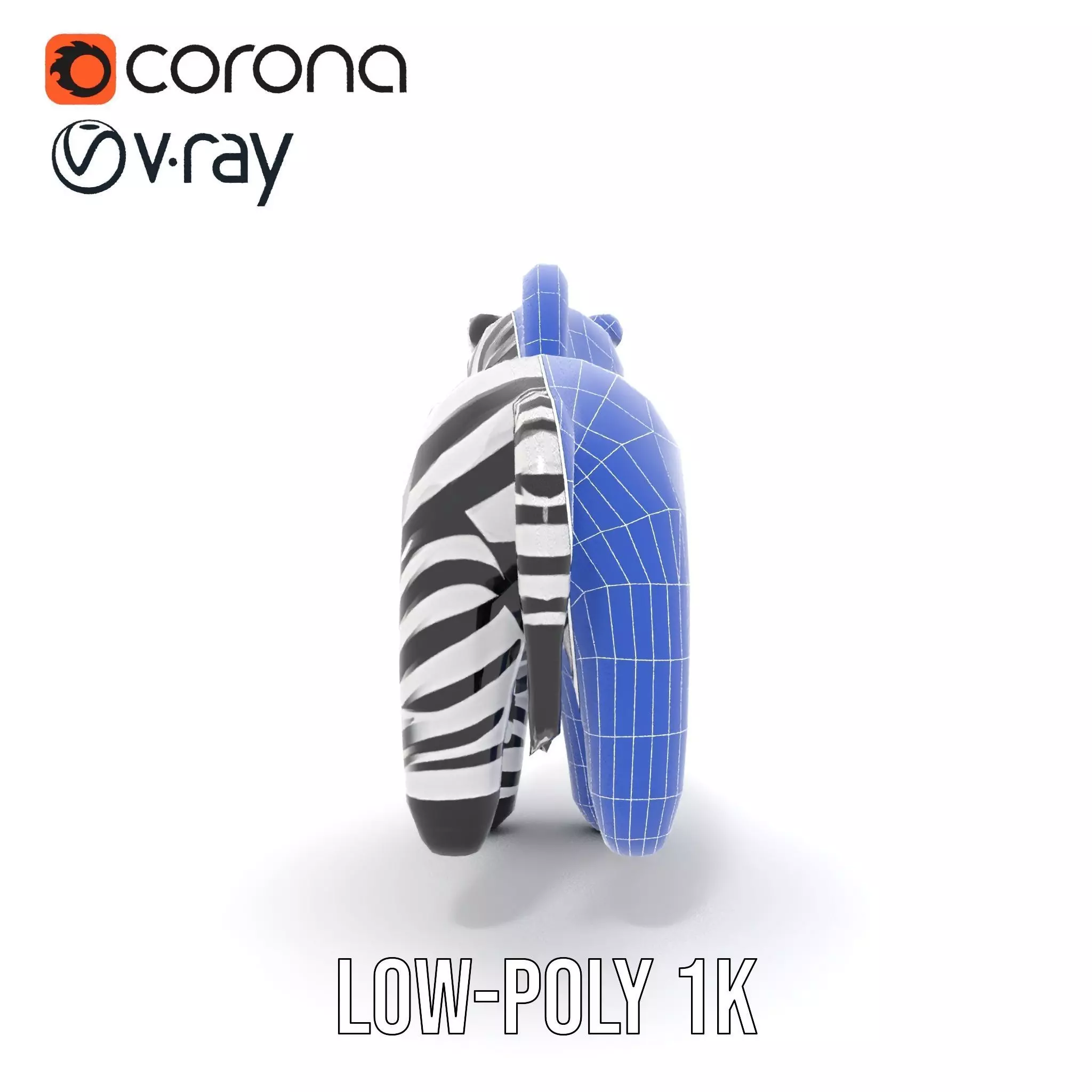 Inflatable Zebra Toy model pack Low-poly 3D model_18