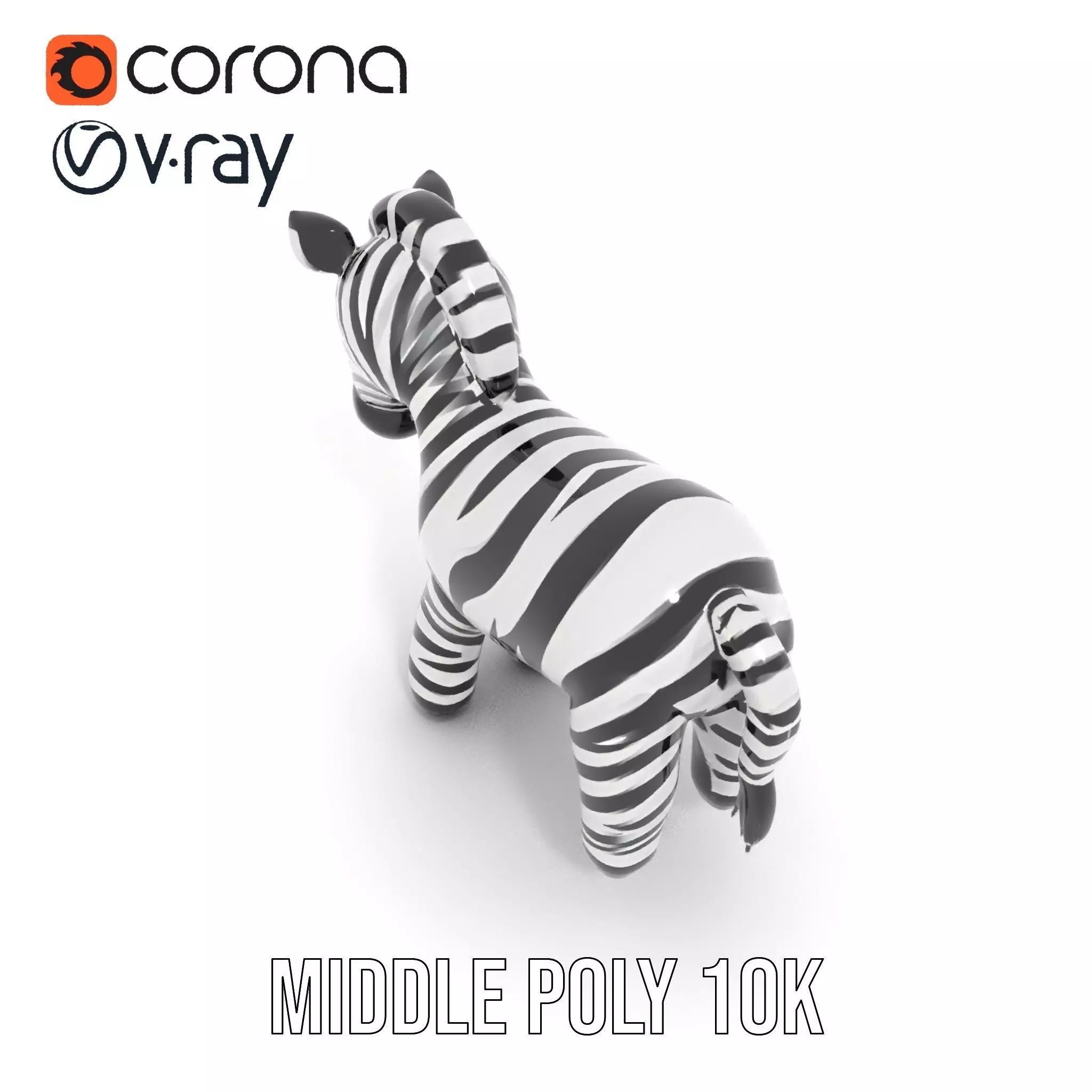 Inflatable Zebra Toy model pack Low-poly 3D model_14