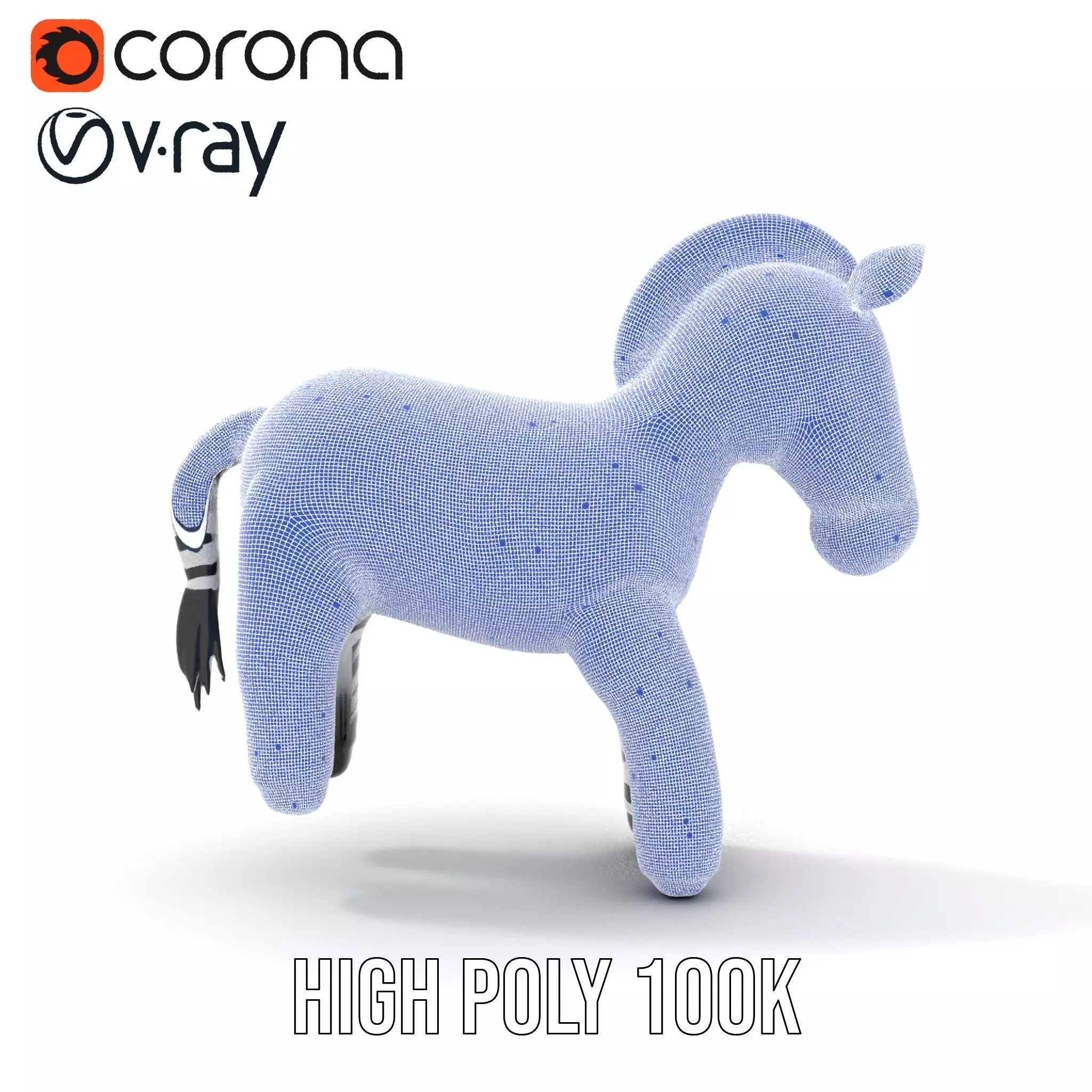 Inflatable Zebra Toy model pack Low-poly 3D model_27