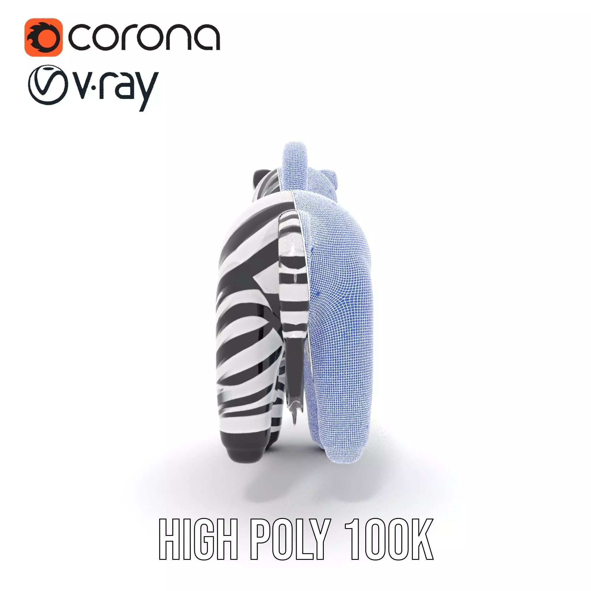 Inflatable Zebra Toy model pack Low-poly 3D model_35