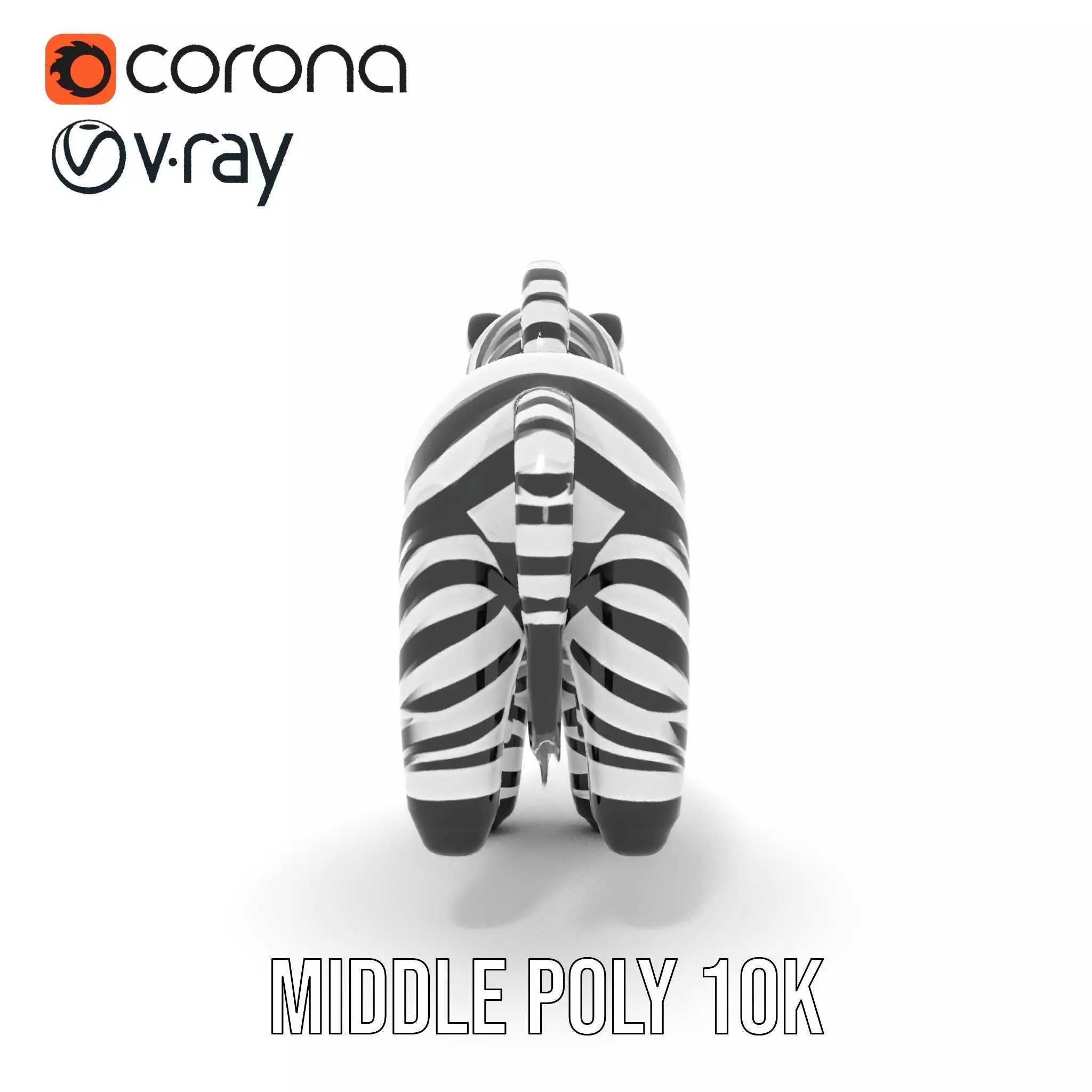 Inflatable Zebra Toy model pack Low-poly 3D model_17