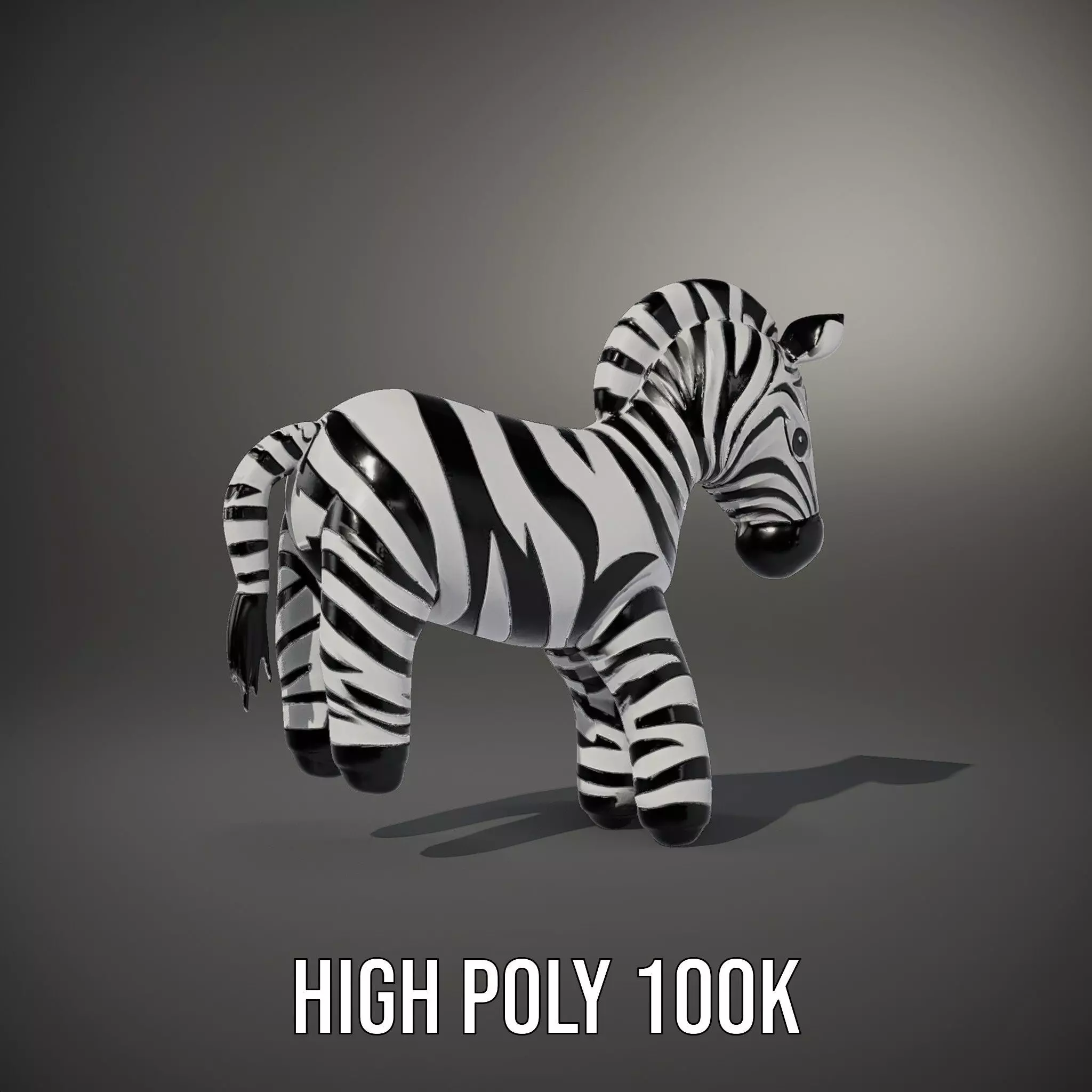 Inflatable Zebra Toy model pack Low-poly 3D model_9