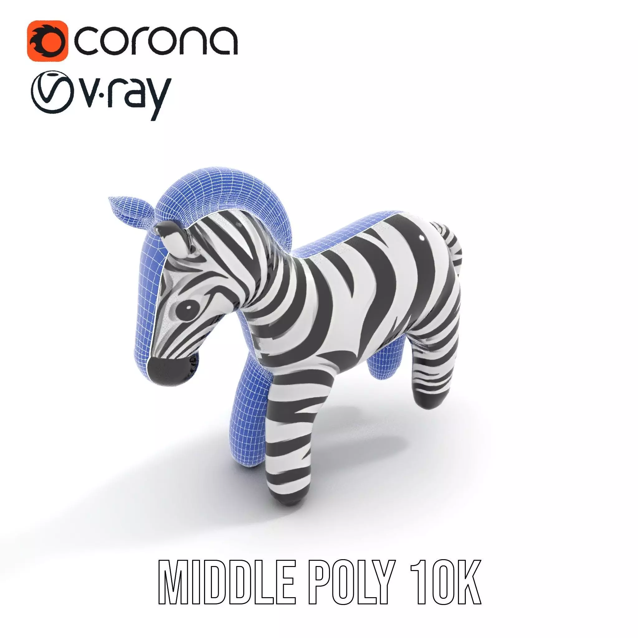 Inflatable Zebra Toy model pack Low-poly 3D model_19