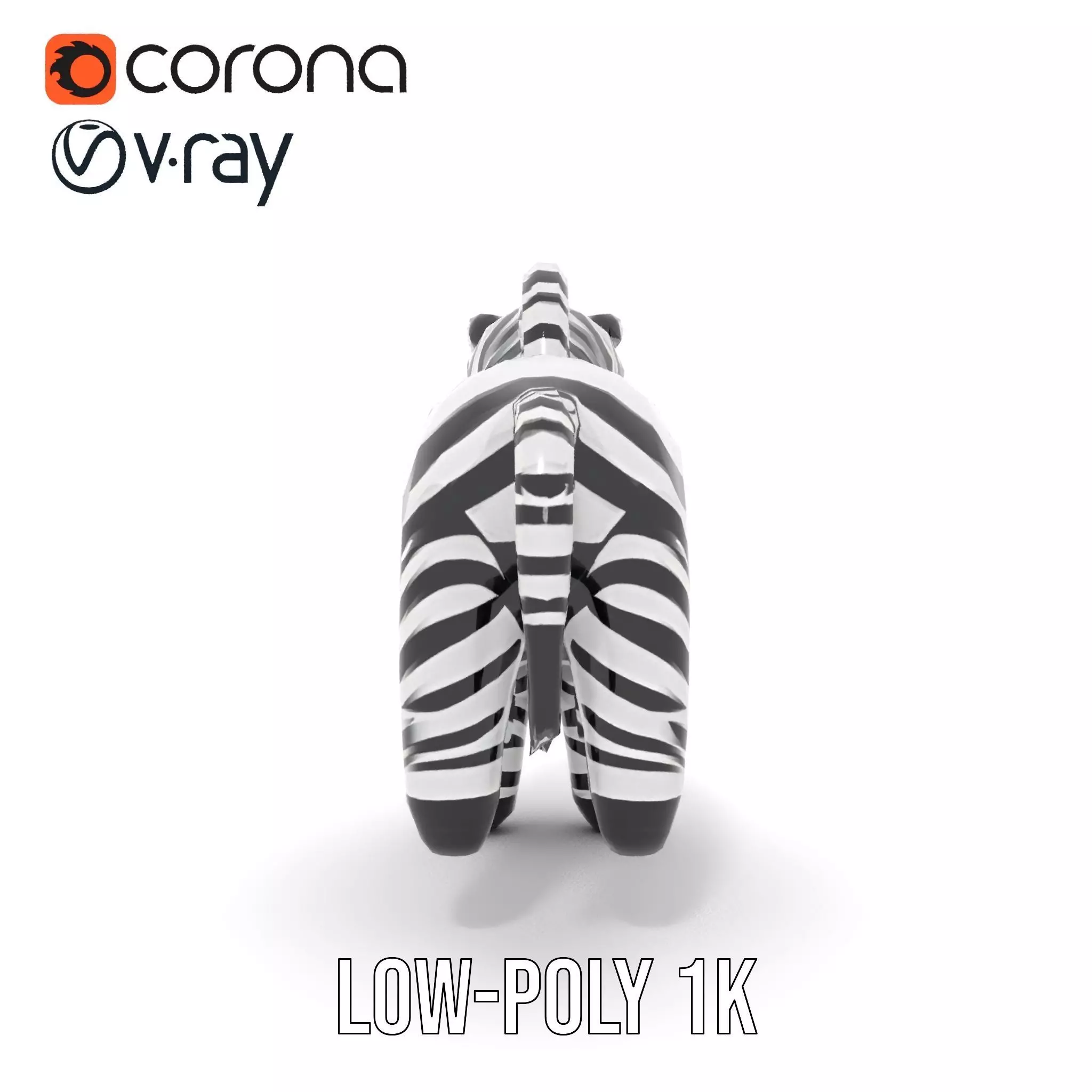 Inflatable Zebra Toy model pack Low-poly 3D model_10