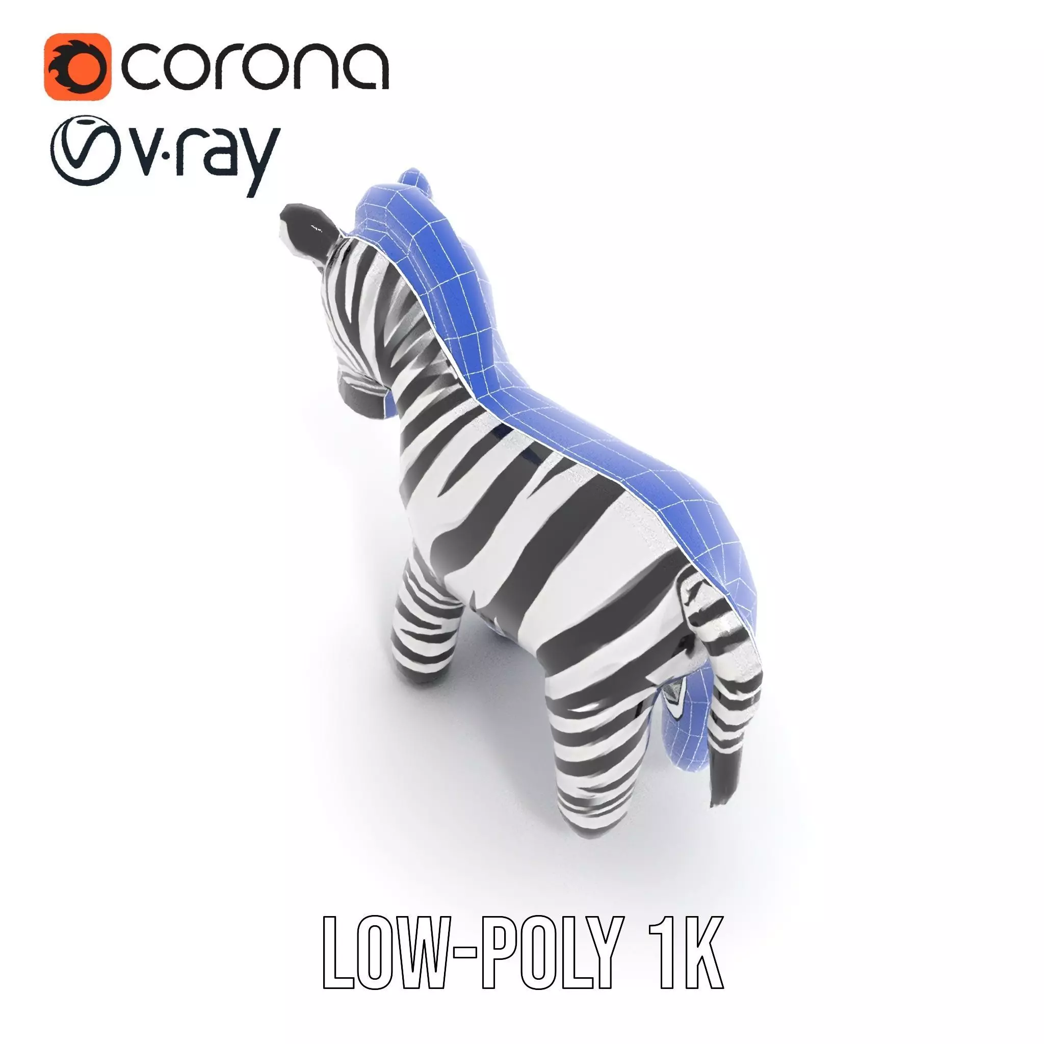 Inflatable Zebra Toy model pack Low-poly 3D model_29