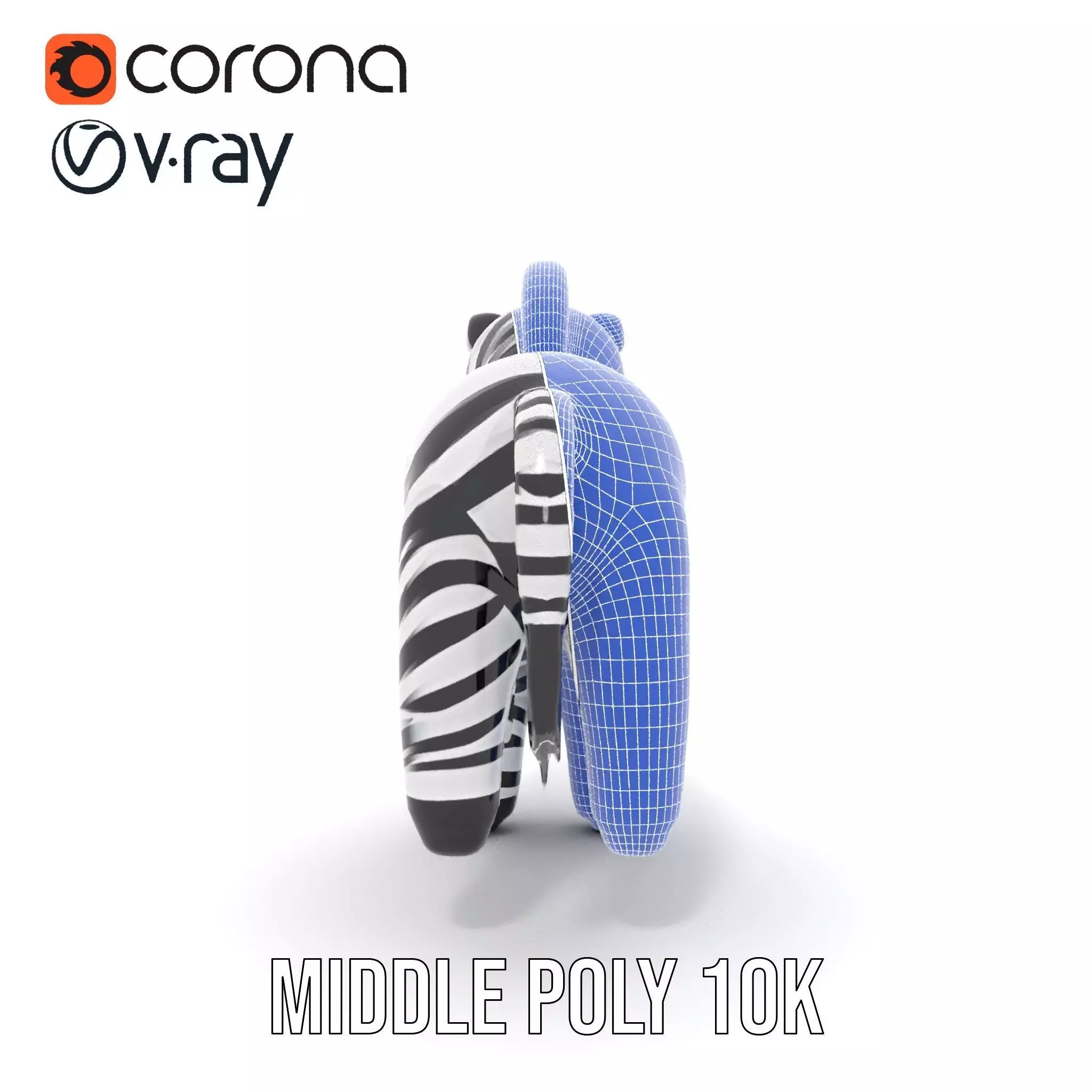 Inflatable Zebra Toy model pack Low-poly 3D model_31