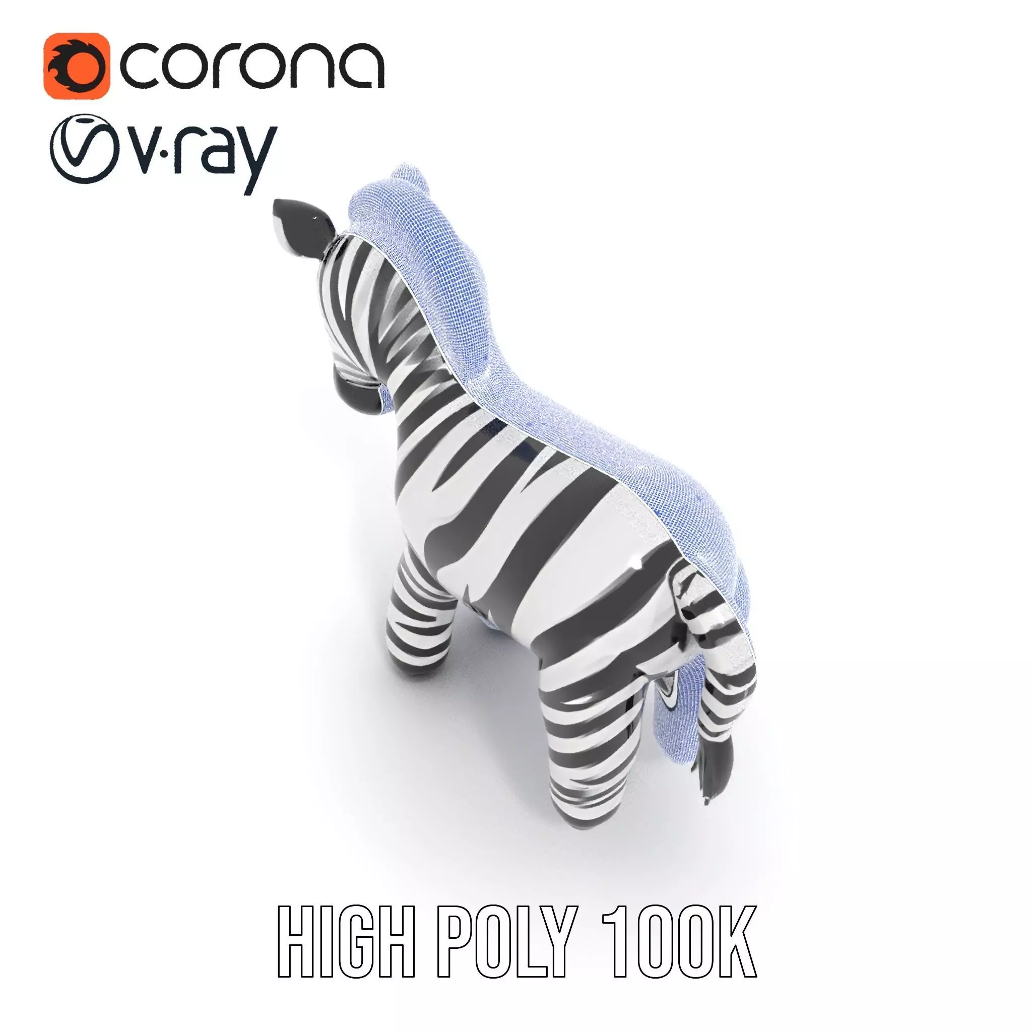 Inflatable Zebra Toy model pack Low-poly 3D model_24