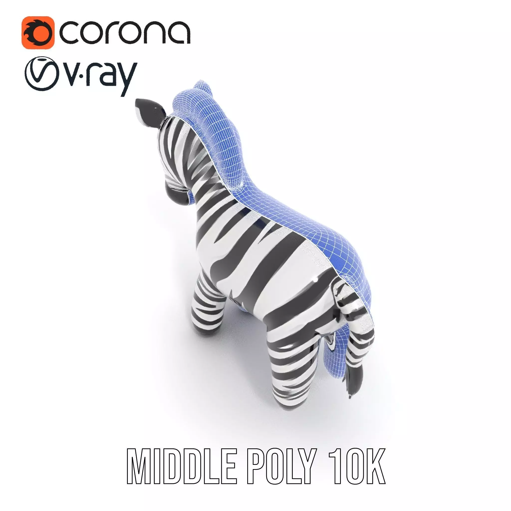 Inflatable Zebra Toy model pack Low-poly 3D model_28