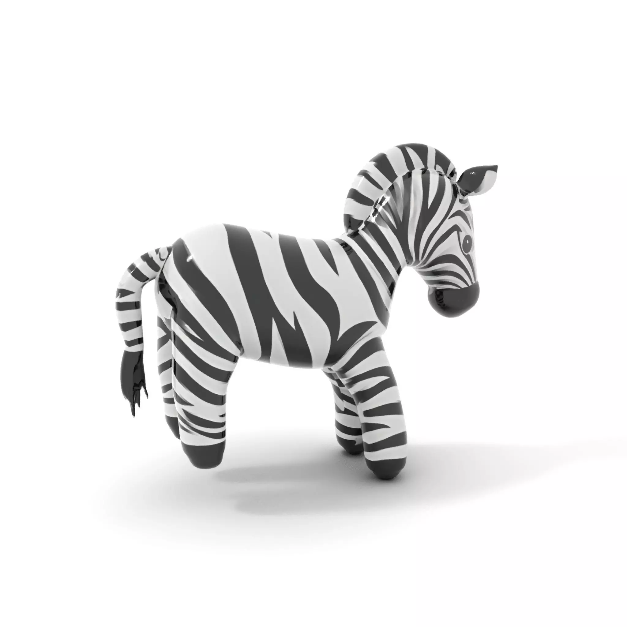 Inflatable Zebra Toy model pack Low-poly 3D model_7
