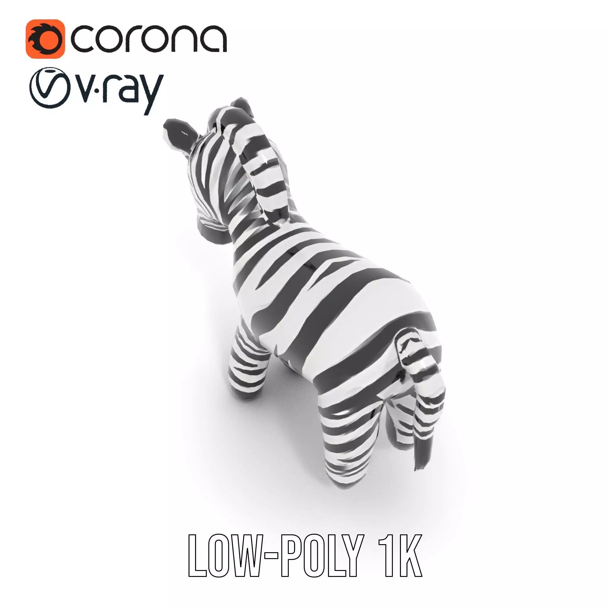 Inflatable Zebra Toy model pack Low-poly 3D model_15