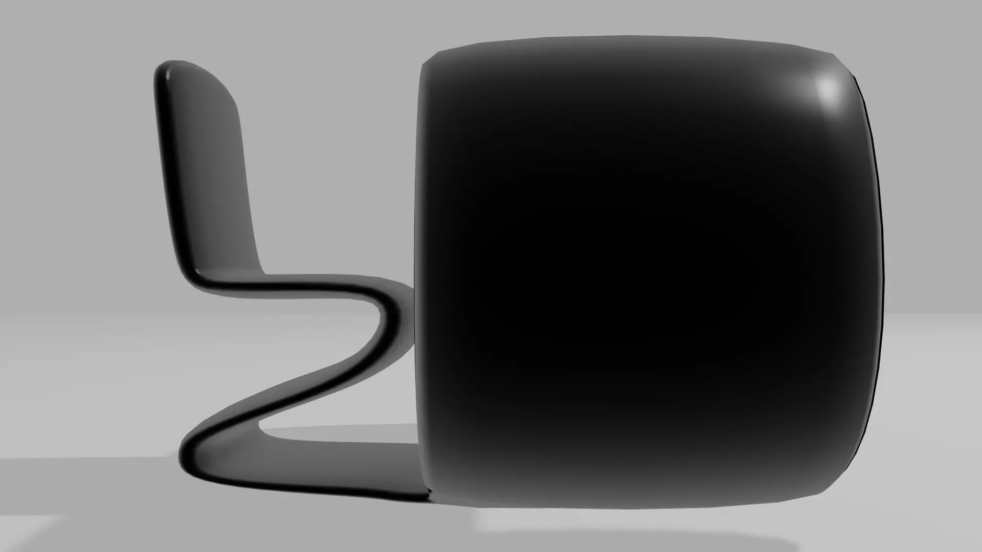 Line Desk plus Chair Obj and Blender 3D model_2