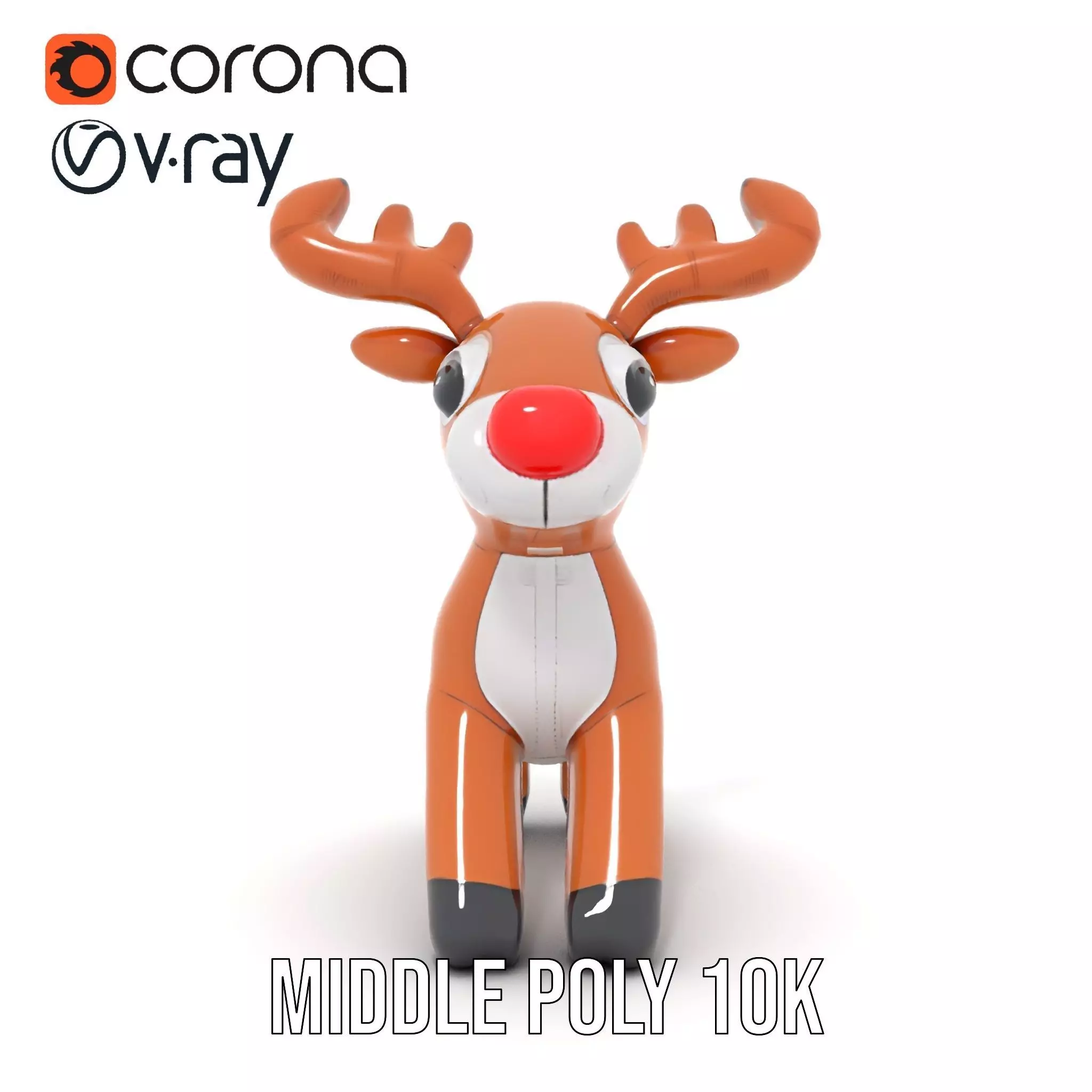 Rudolf Inflatable Reindeer model pack Low-poly 3D model_6