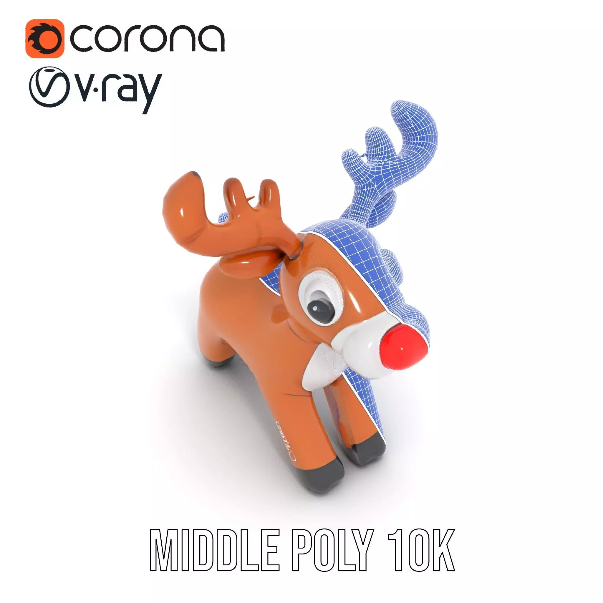 Rudolf Inflatable Reindeer model pack Low-poly 3D model_27