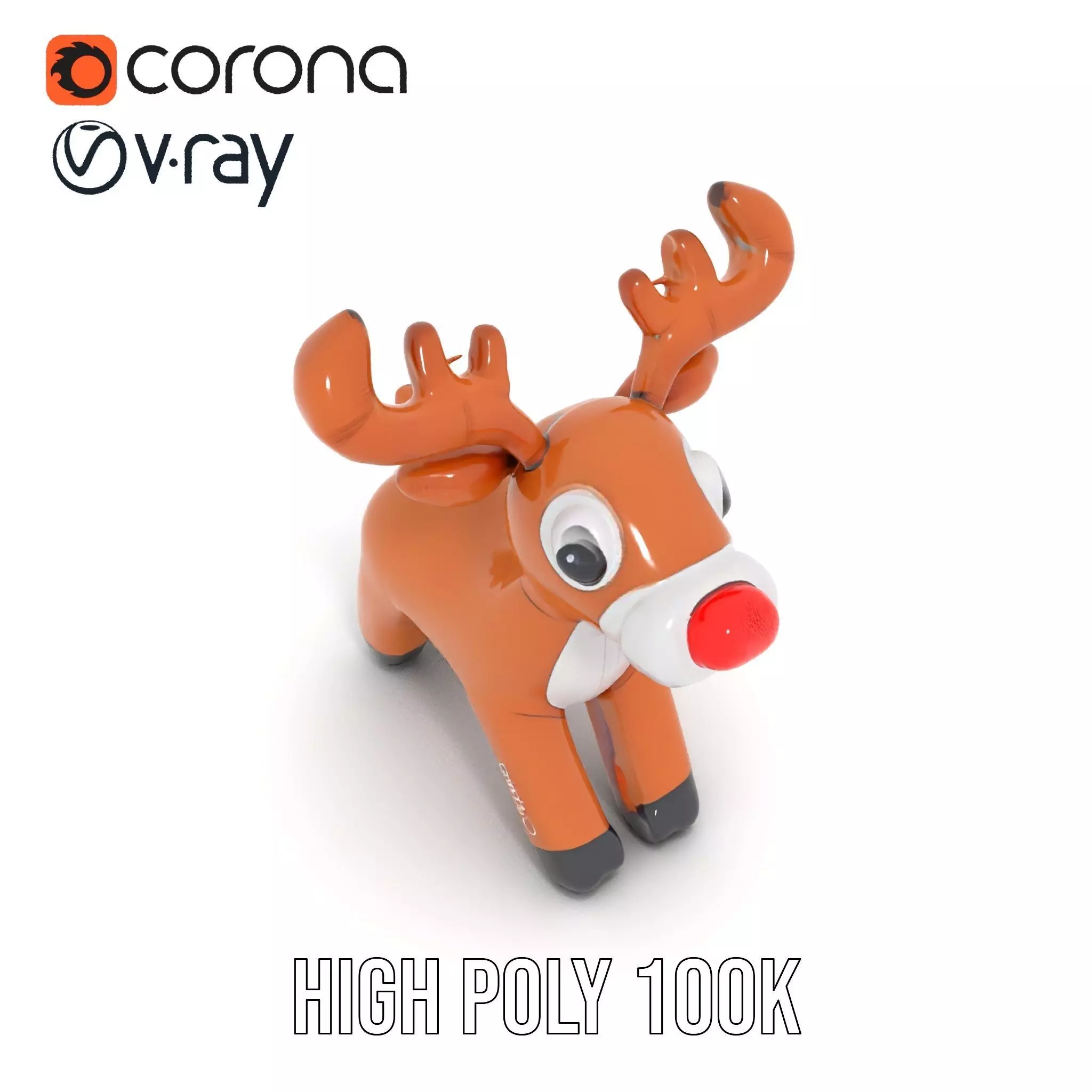 Rudolf Inflatable Reindeer model pack Low-poly 3D model_29
