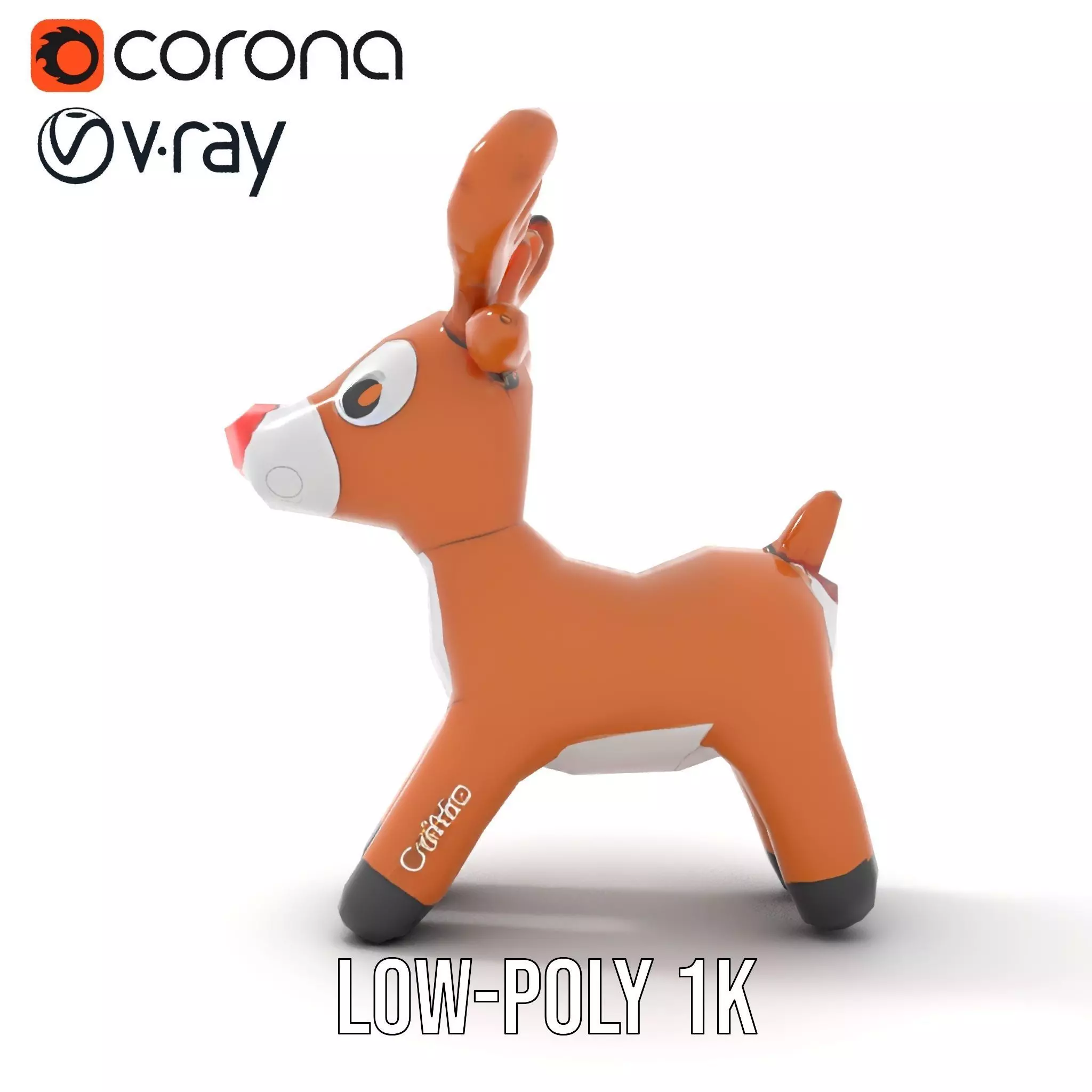 Rudolf Inflatable Reindeer model pack Low-poly 3D model_28